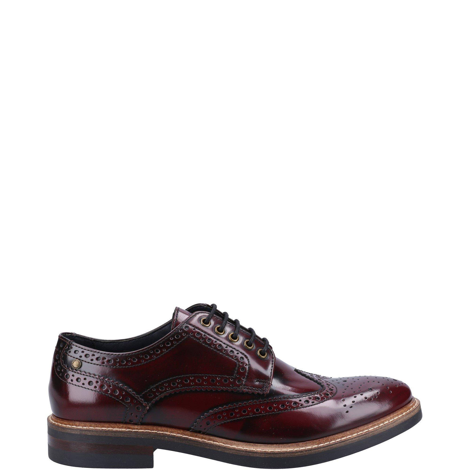 Wine - Base London - Woburn Hi-Shine Brogue Shoe - 1