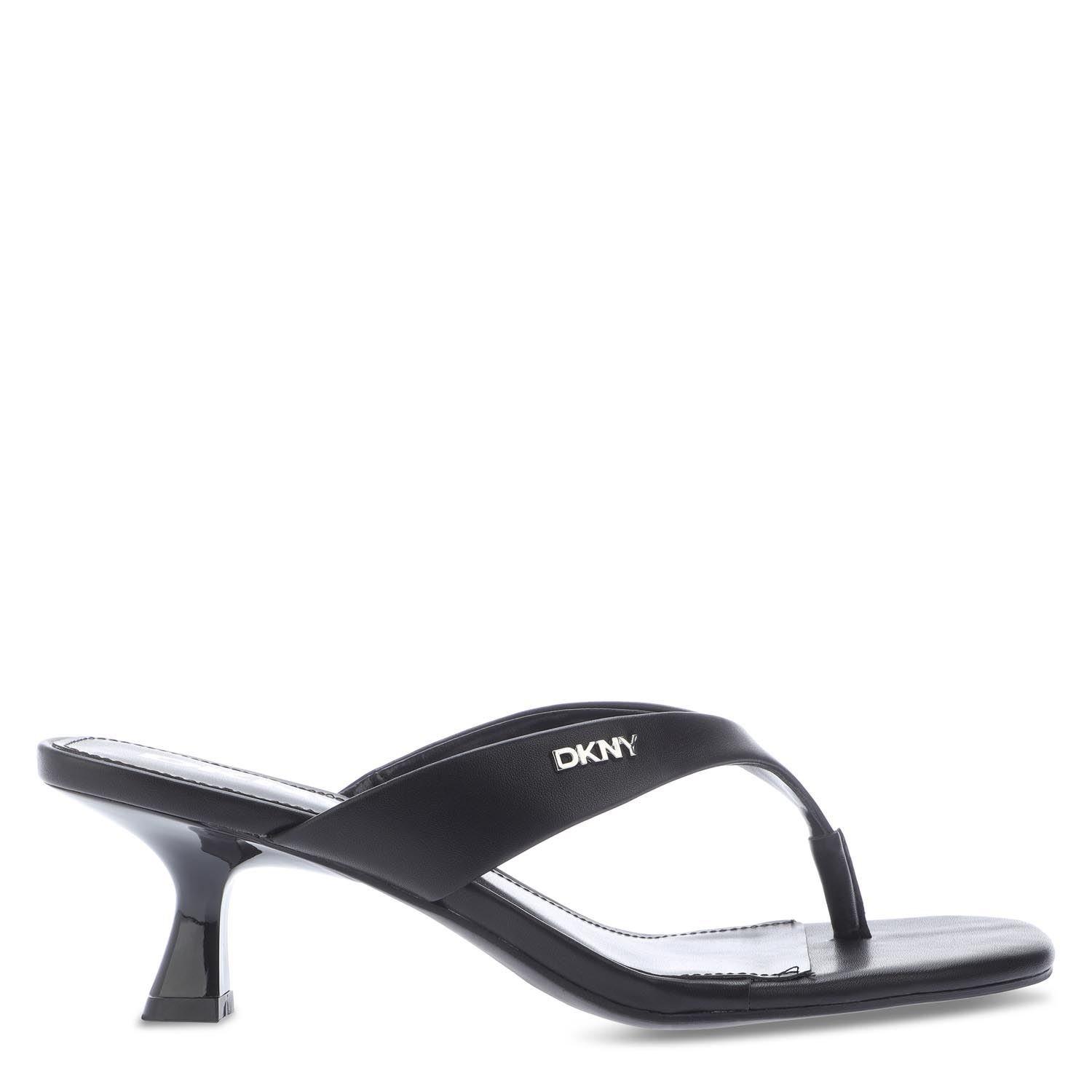 Black - DKNY - Mackey Heeled Thong Sandals - 1
