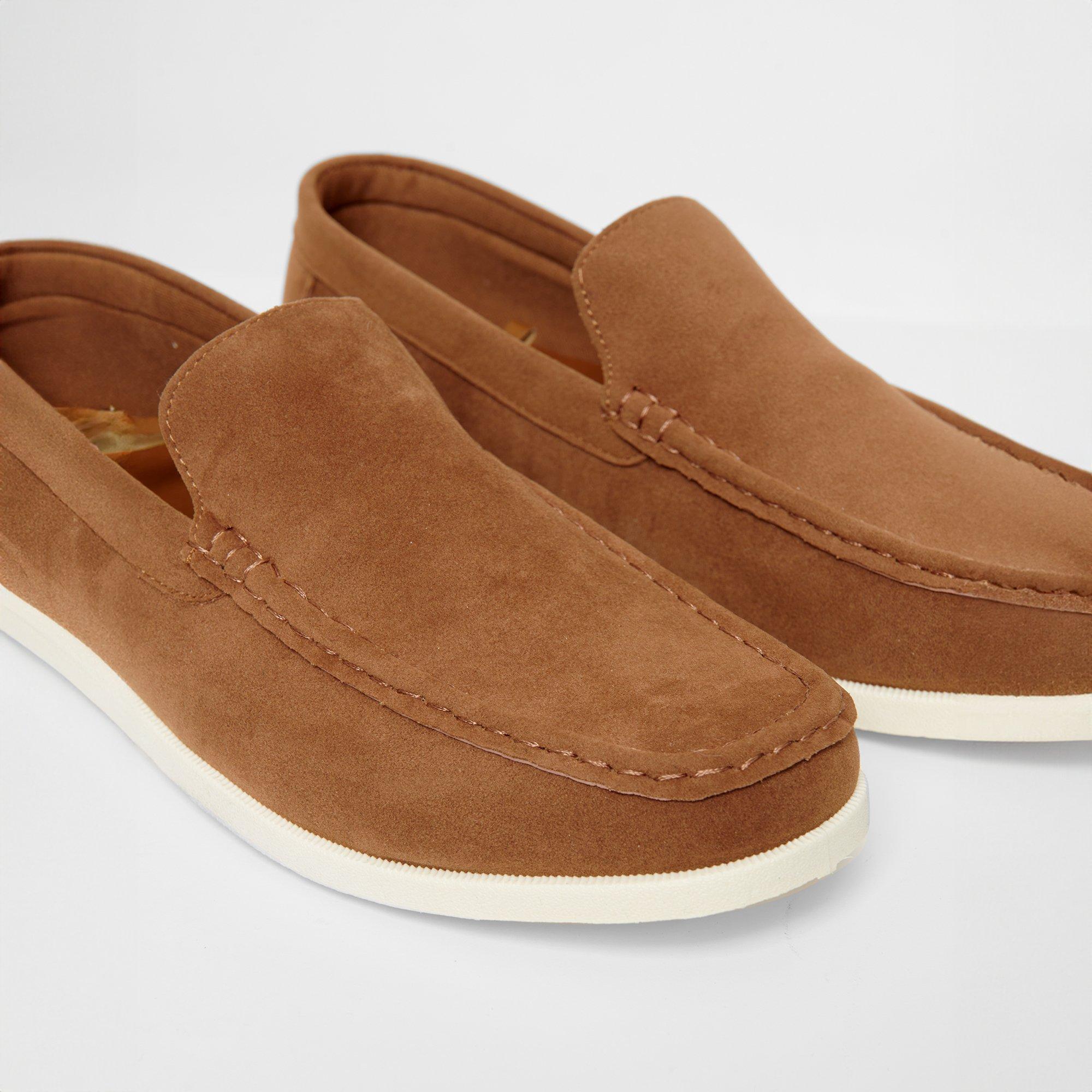 Tan - Threadbare - Faux Suede Slip On Loafers - 2