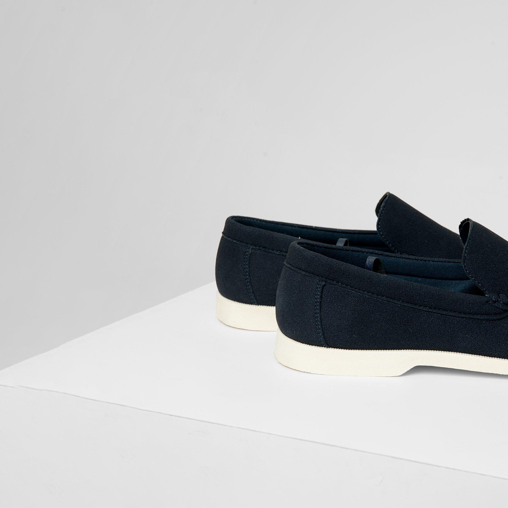 Navy - Threadbare - Faux Suede Slip On Loafers - 3