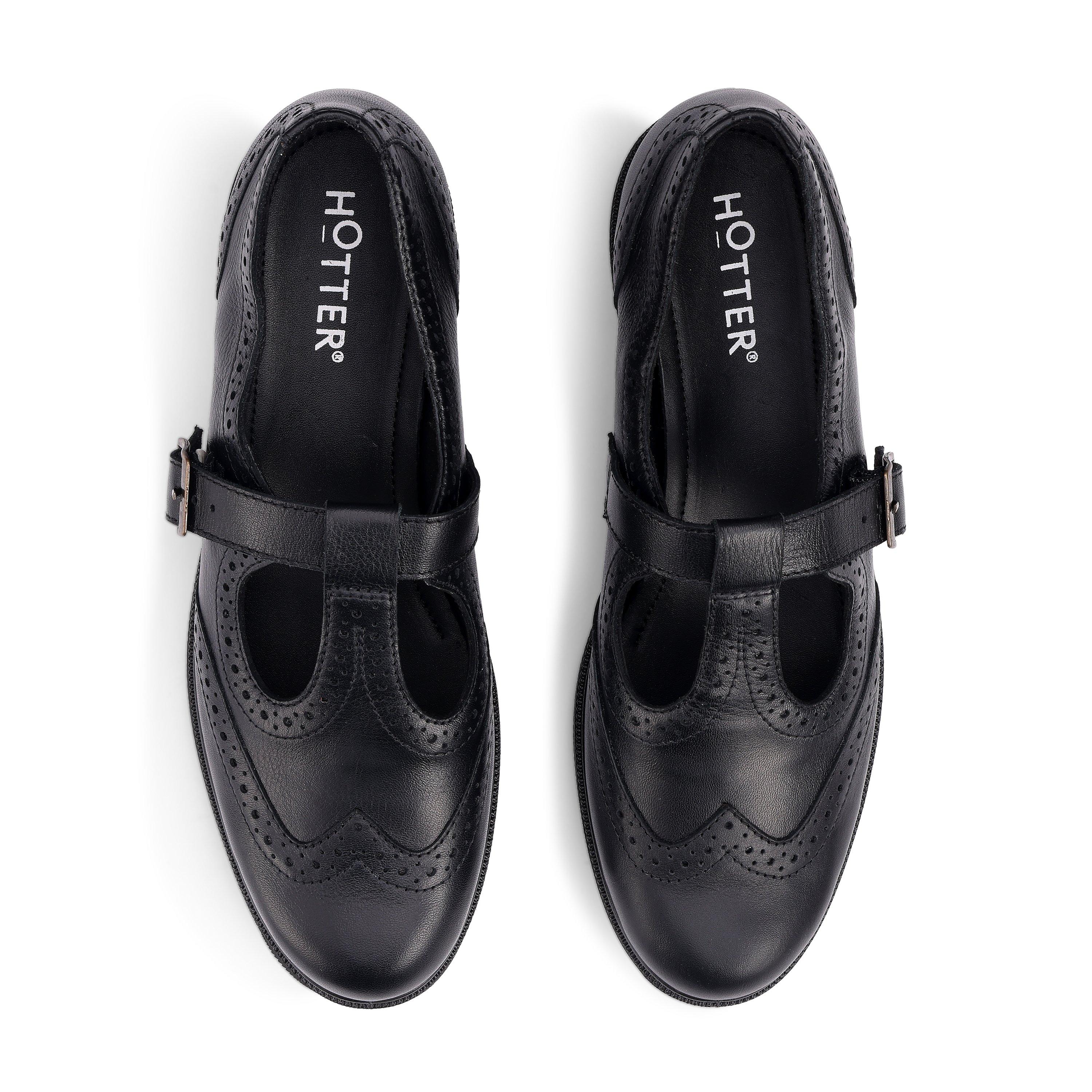 Black - Hotter - Lumen Wide Fit T-Bar Shoes - 3