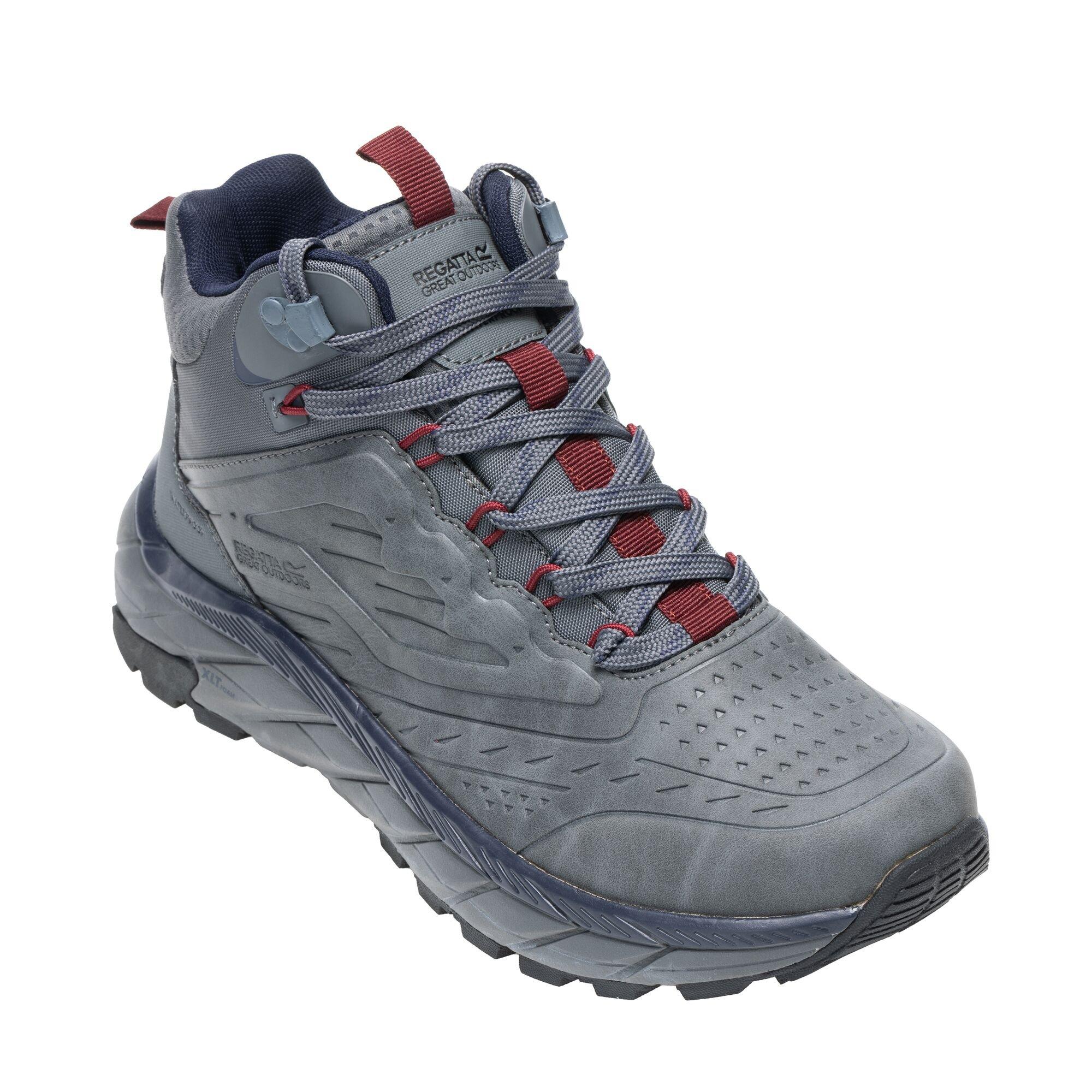 Granite / Navy - Regatta - Mens Derino Mid Waterproof Boots - 4