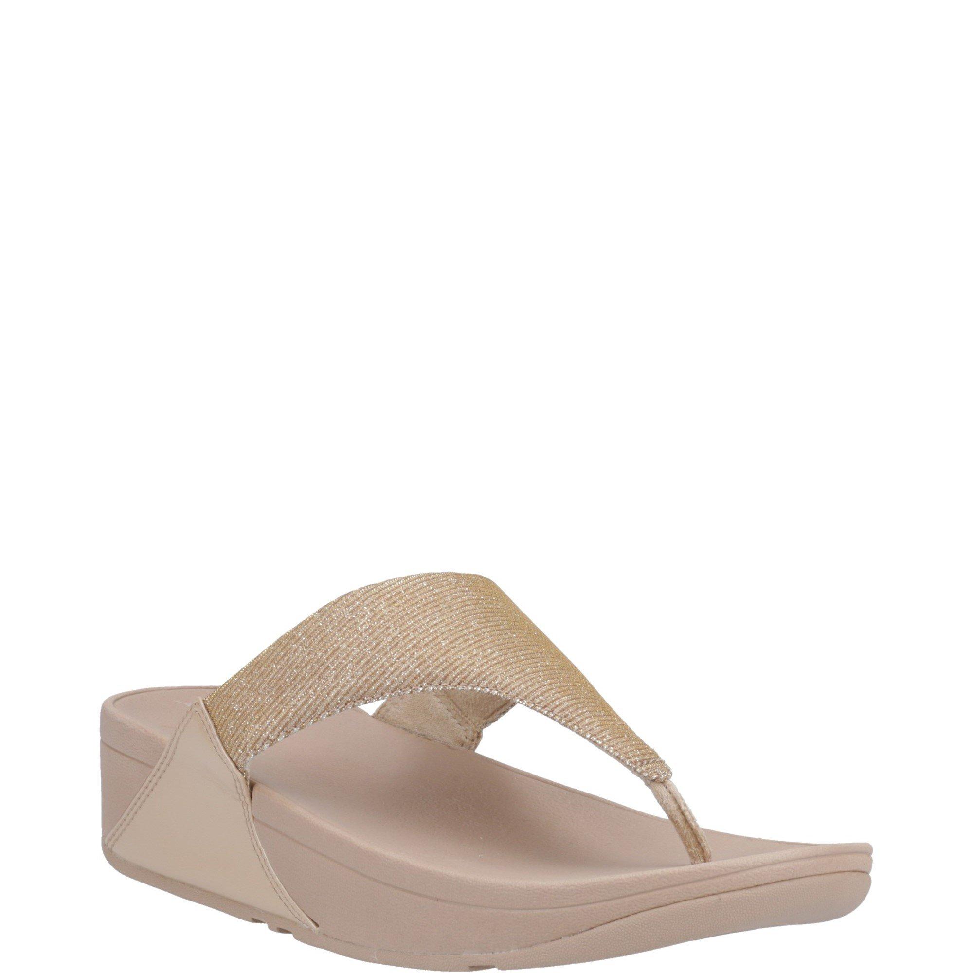 Beige - FitFlop - Lulu Shimmerlux Toe Post Sandals - 2