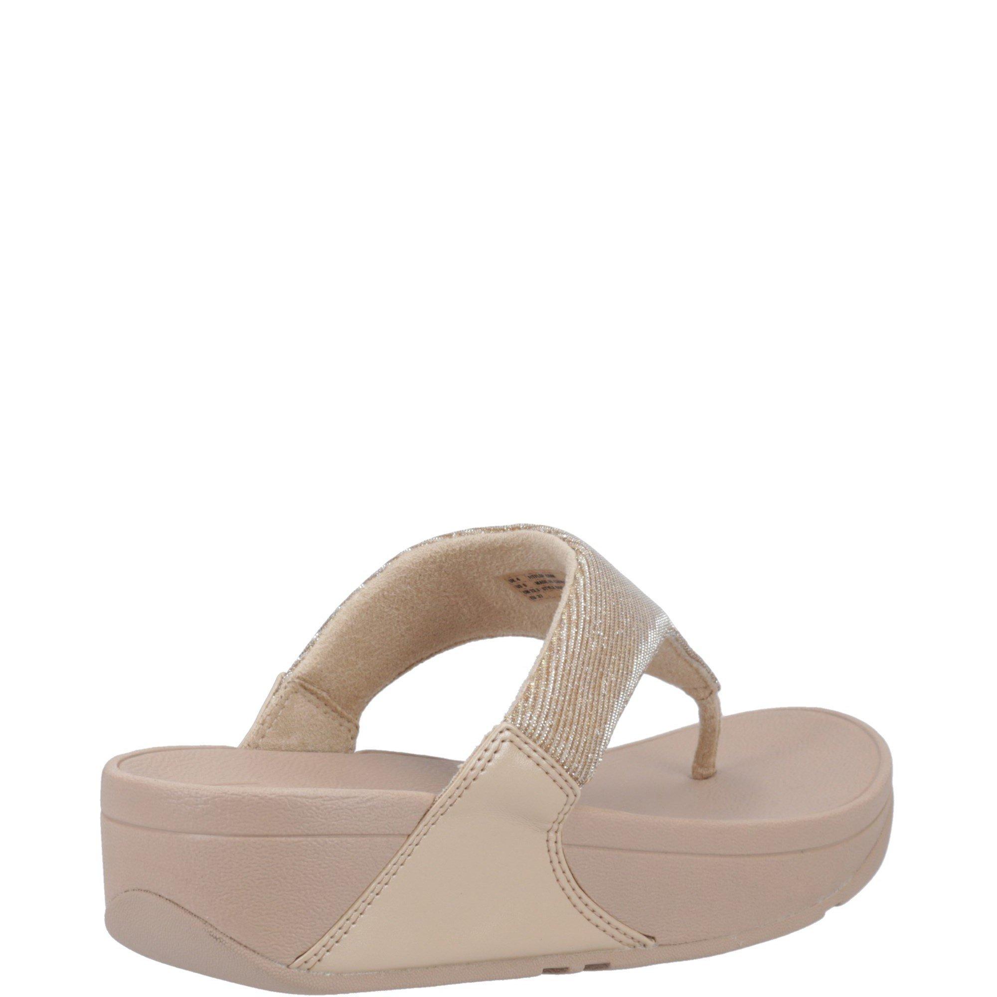 Beige - FitFlop - Lulu Shimmerlux Toe Post Sandals - 3