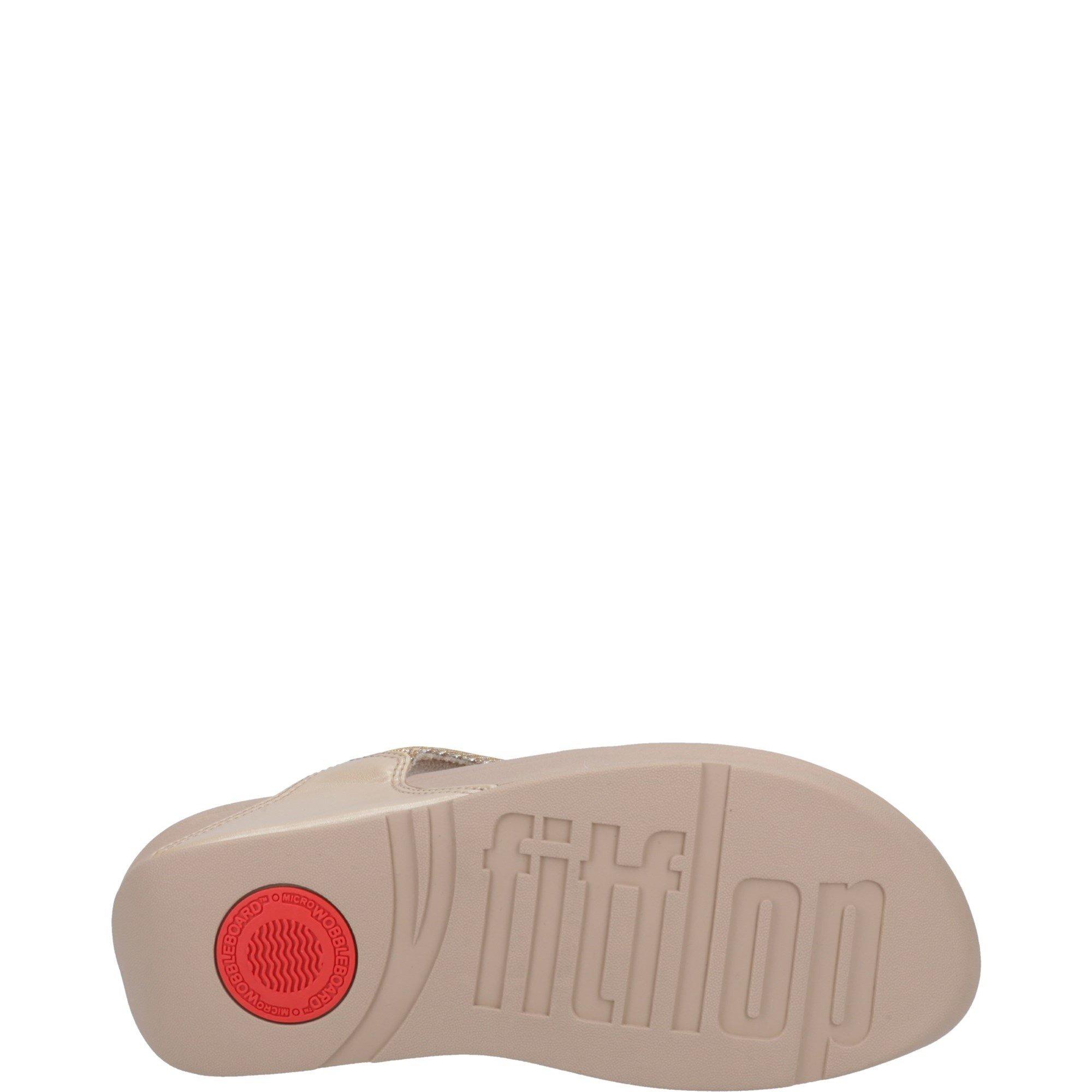Beige - FitFlop - Lulu Shimmerlux Toe Post Sandals - 5