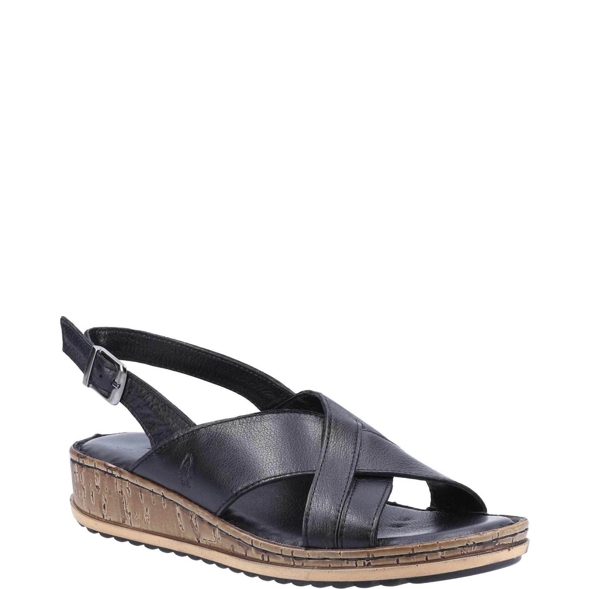 Black - Hush Puppies - Elena Cross Over Wedge Sandal - 2