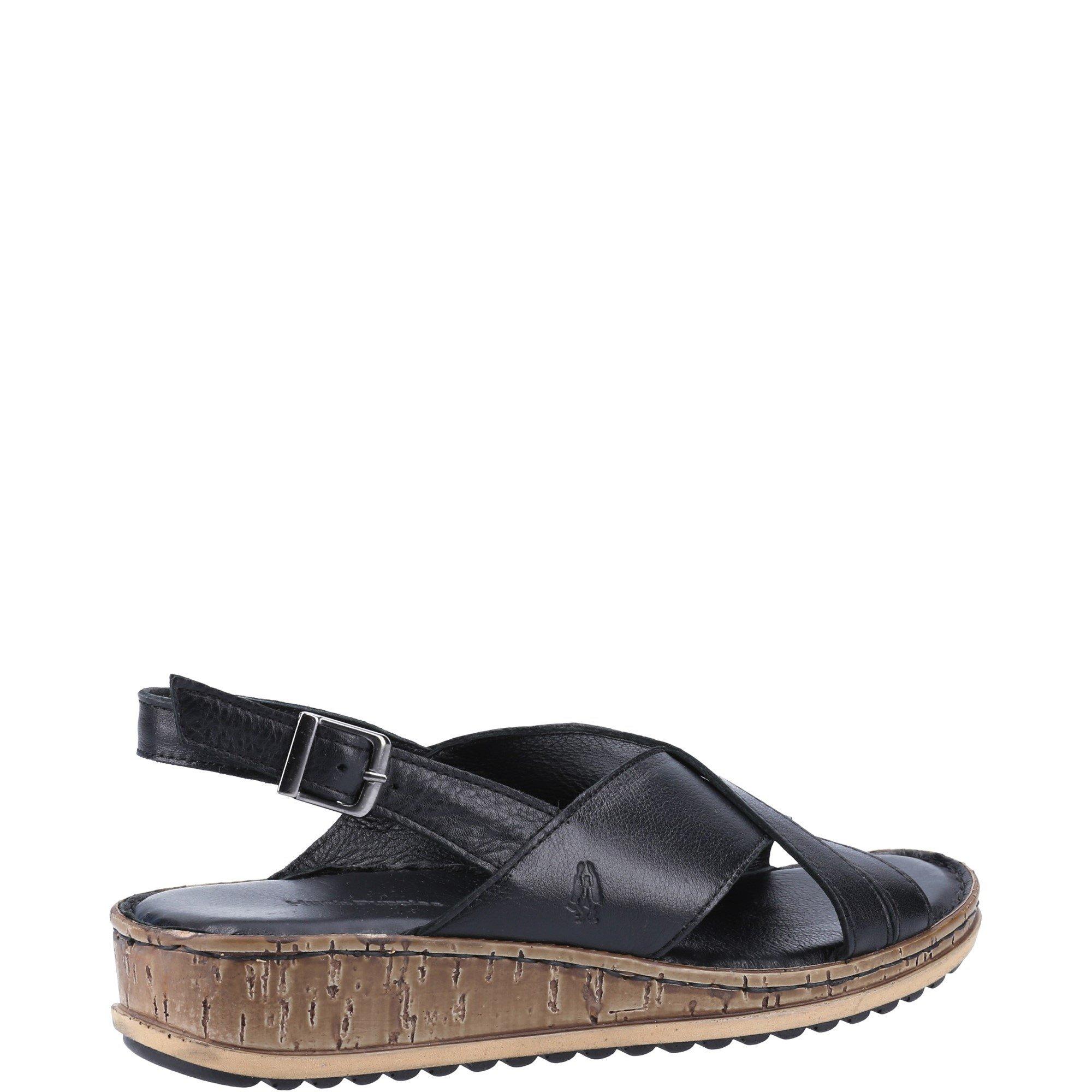 Black - Hush Puppies - Elena Cross Over Wedge Sandal - 3