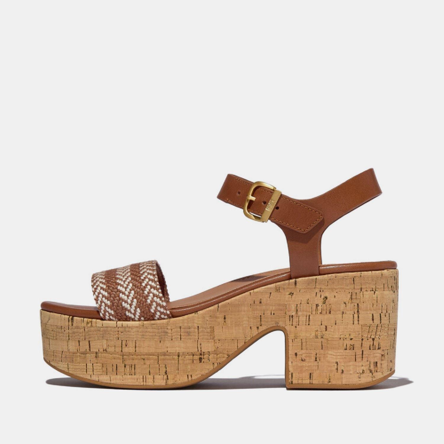 Tan - FitFlop - Platfforms Ankle-Strap Sandals - 1