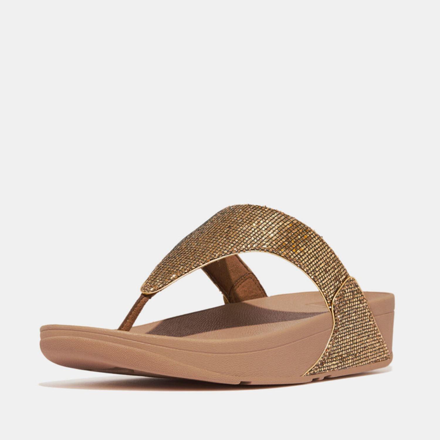 Gold - Fitflop - Lulu Glitterball Toe-Post Sandals - 2