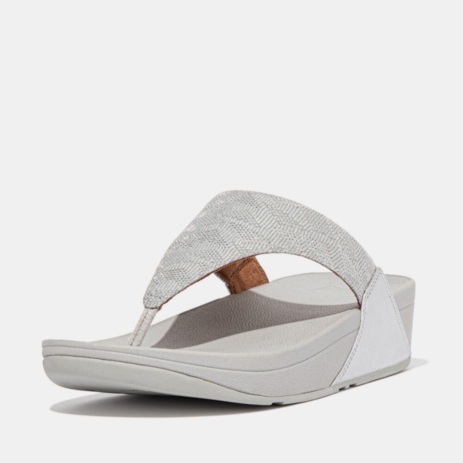 Silver - Fitflop - Lulu Glitz Toe-Post Sandals - 2