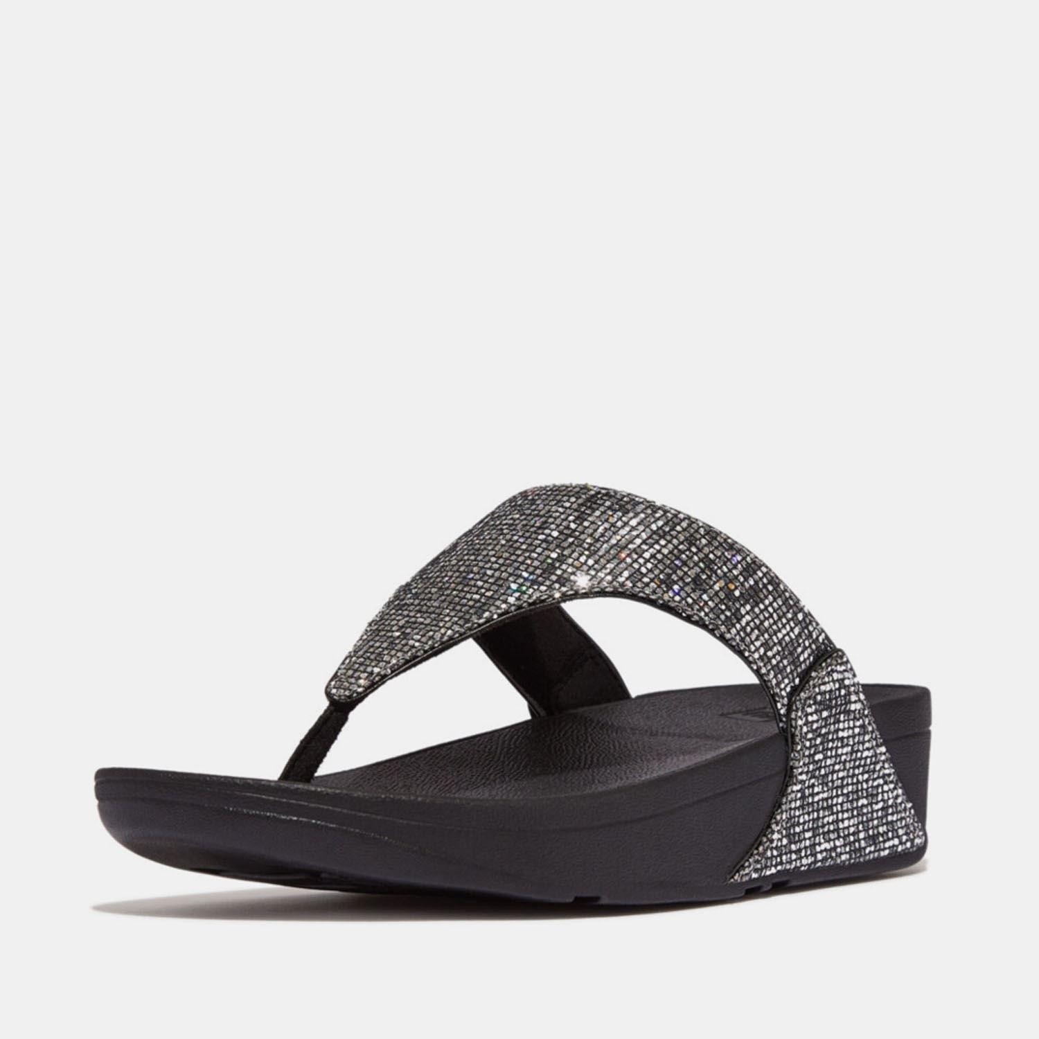 Silver - Fitflop - Lulu Glitterball Toe-Post Sandals - 2