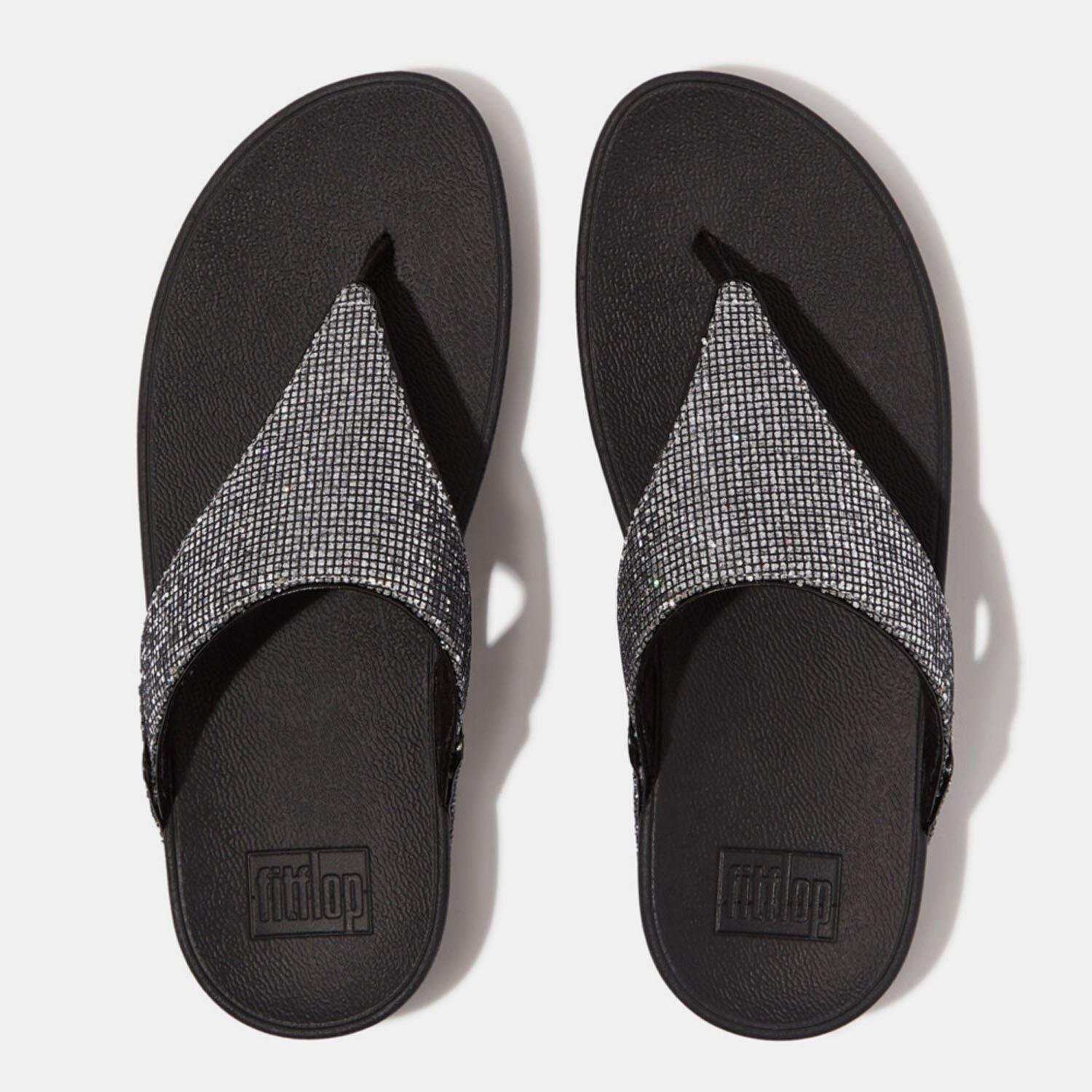 Silver - Fitflop - Lulu Glitterball Toe-Post Sandals - 3