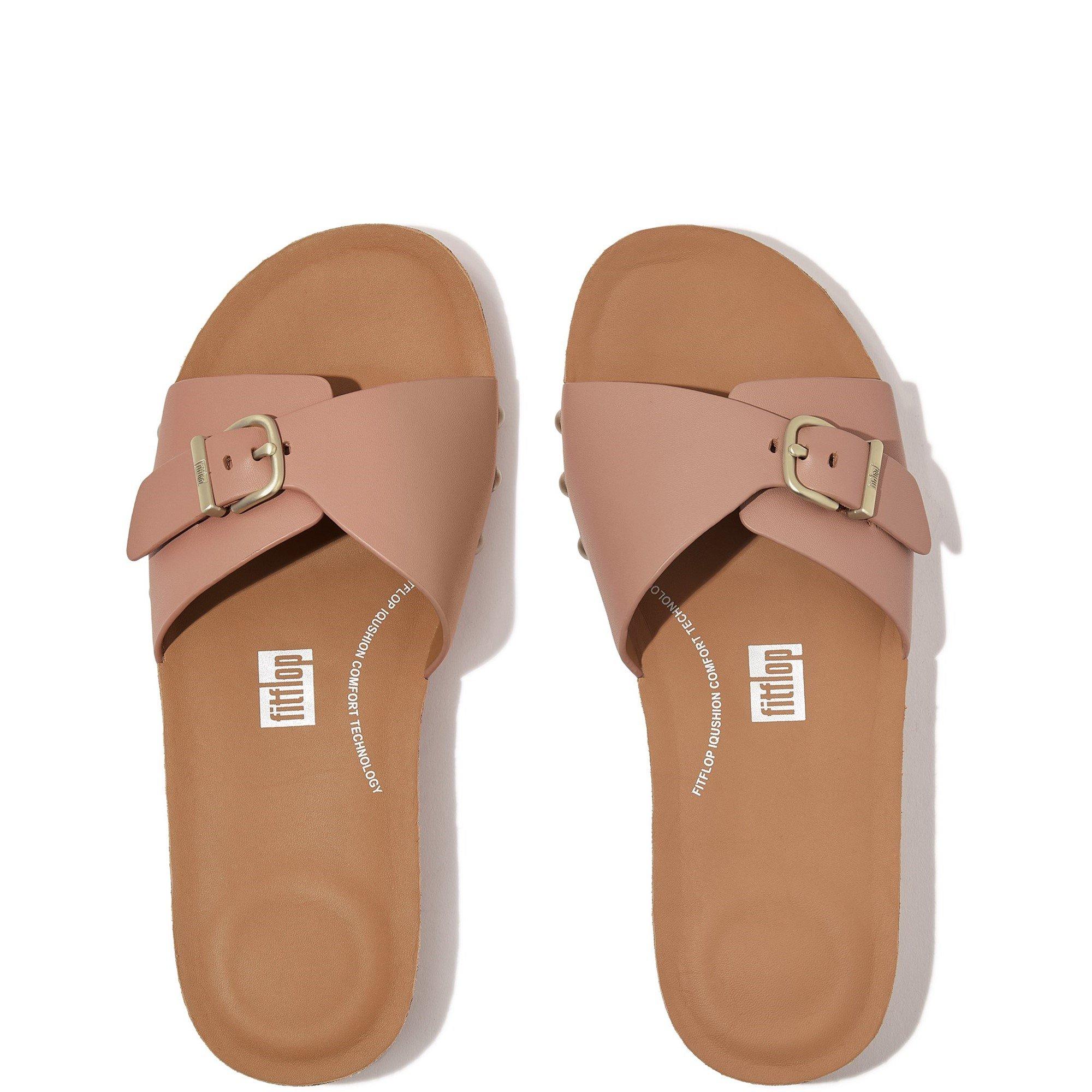 Beige - Fitflop - iQushion Adjustable Buckle Slides - 4