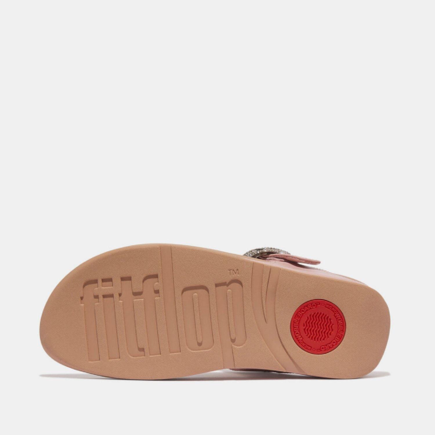 Beige - Fitflop - Lulu Crystal-Buckle Leather Toe-Post Sandals - 4