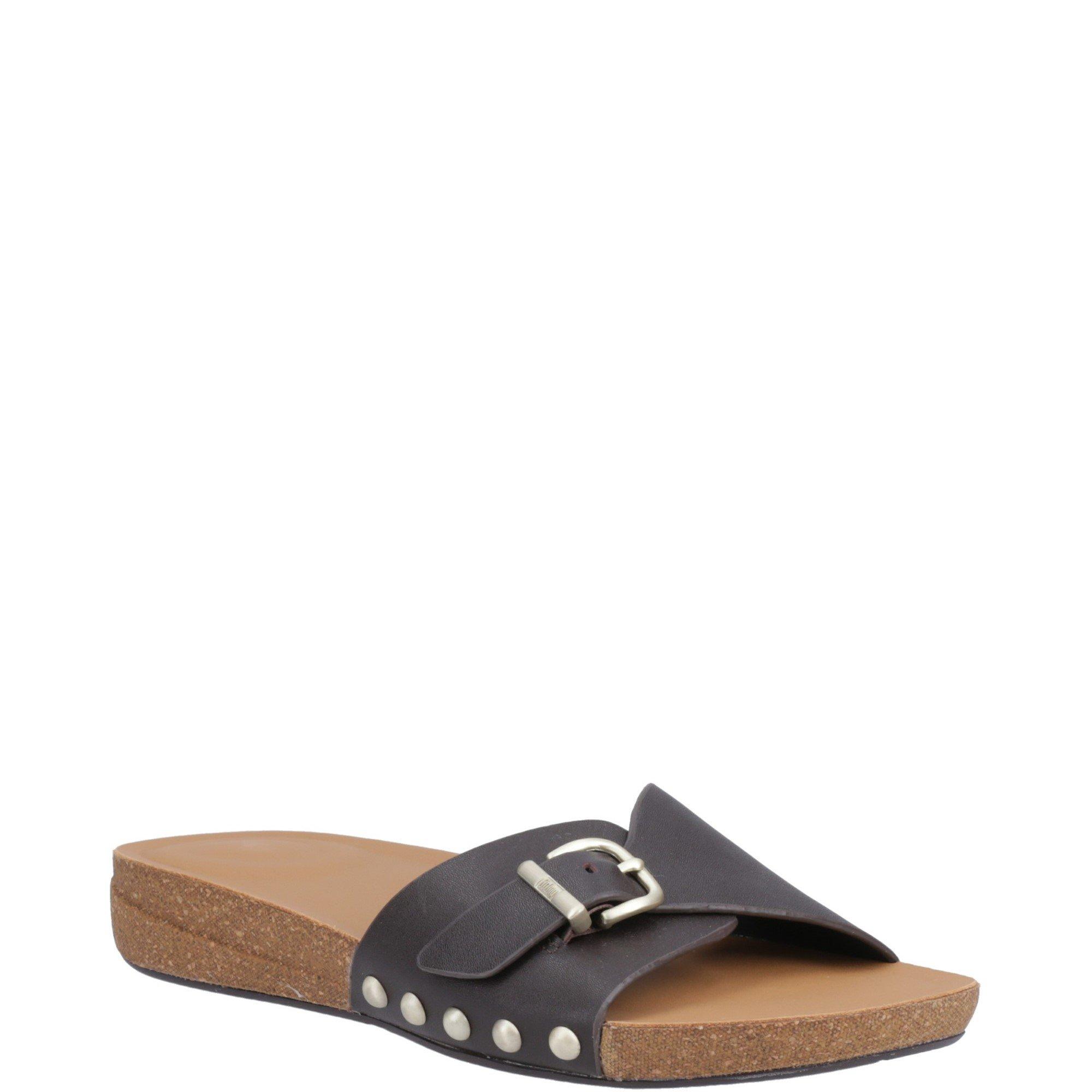 Chocolate - FitFlop - iQushion Adjustable Buckle Slides - 2