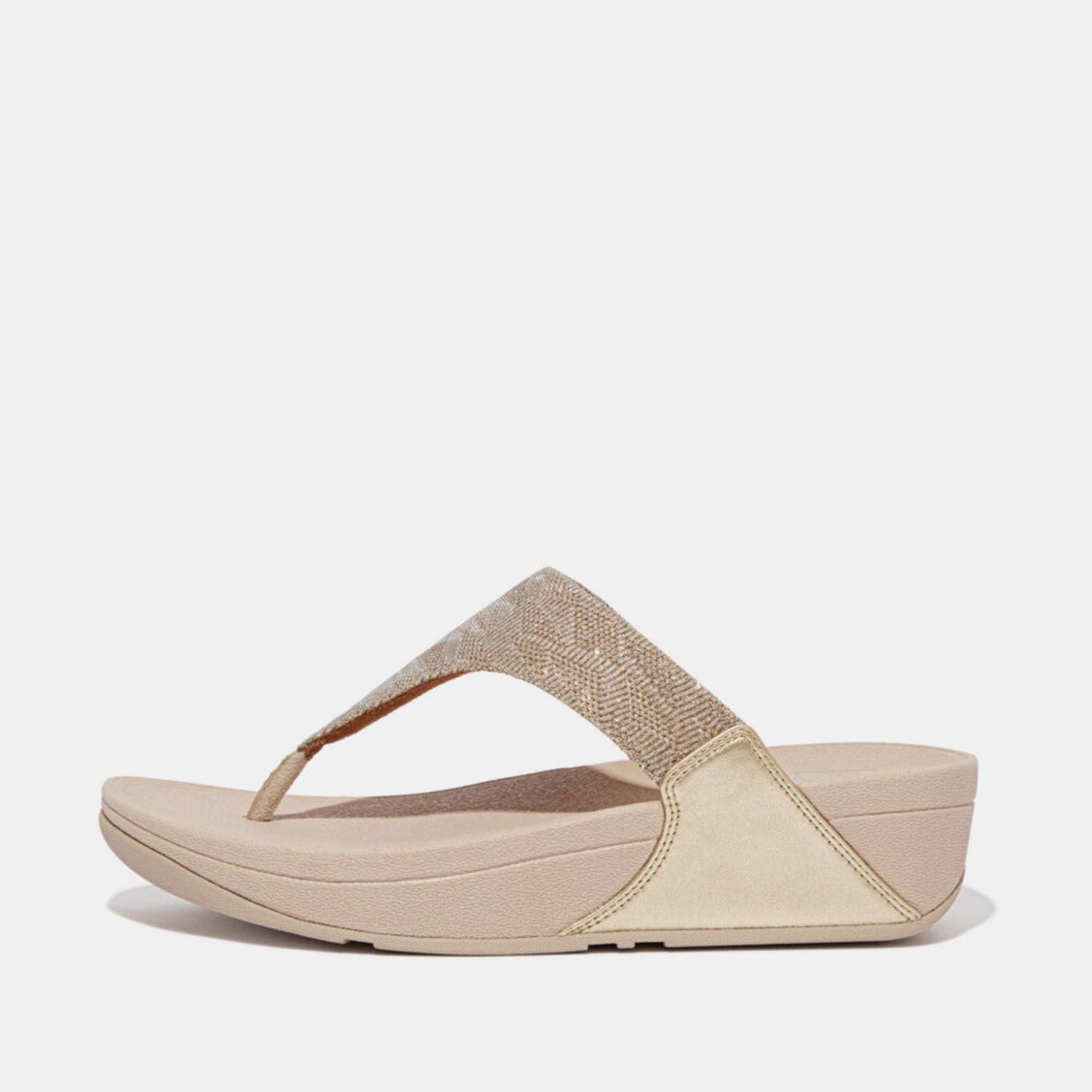 Rose Gold - Fitflop - Lulu Glitz Toe-Post Sandals - 1