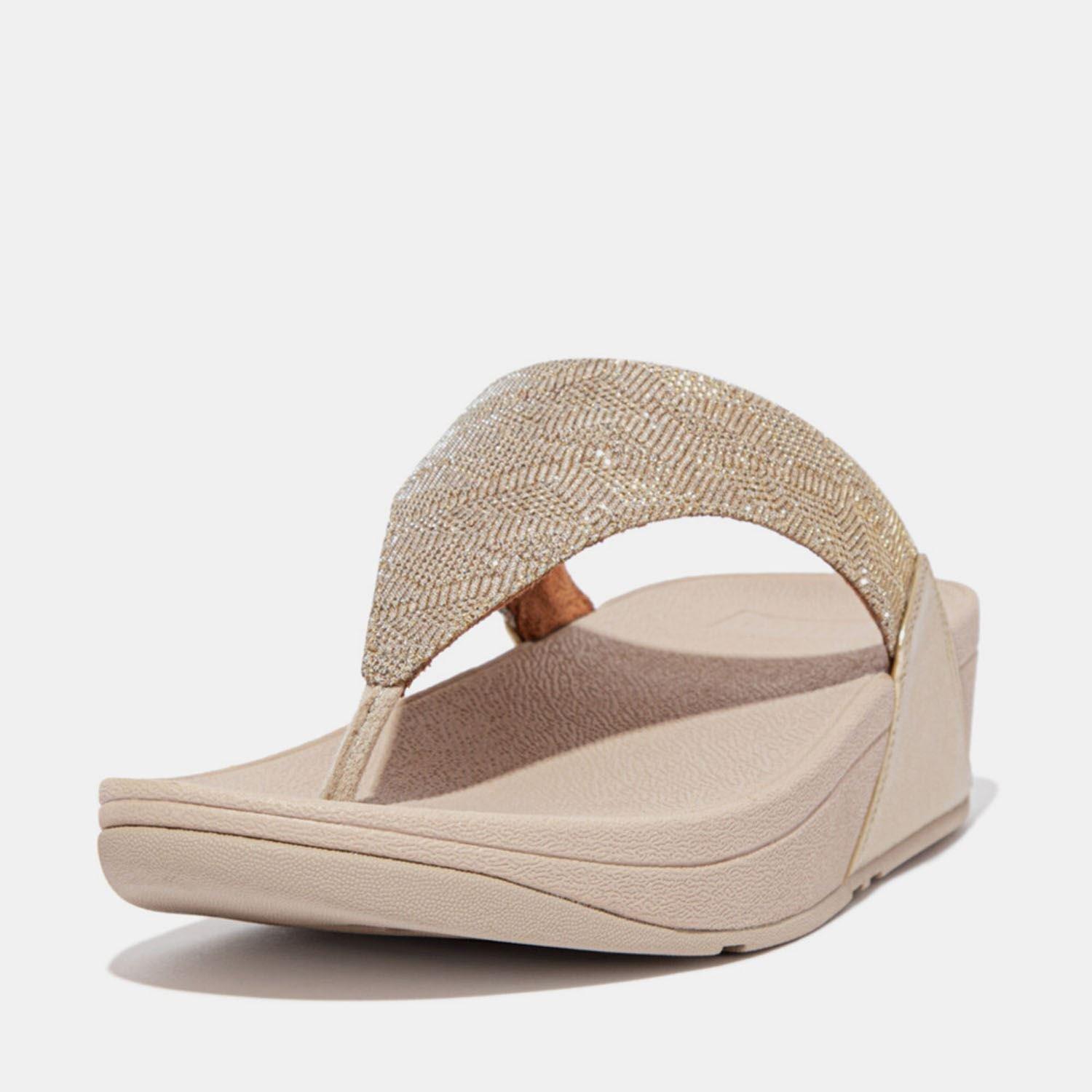 Rose Gold - Fitflop - Lulu Glitz Toe-Post Sandals - 2
