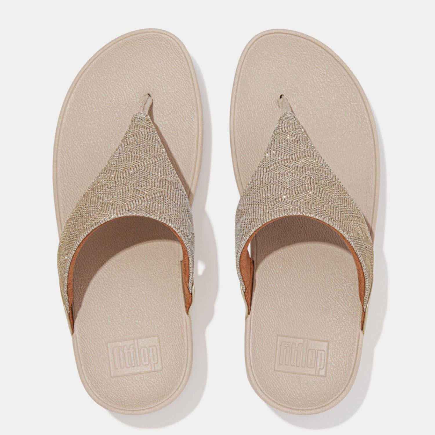 Rose Gold - Fitflop - Lulu Glitz Toe-Post Sandals - 3