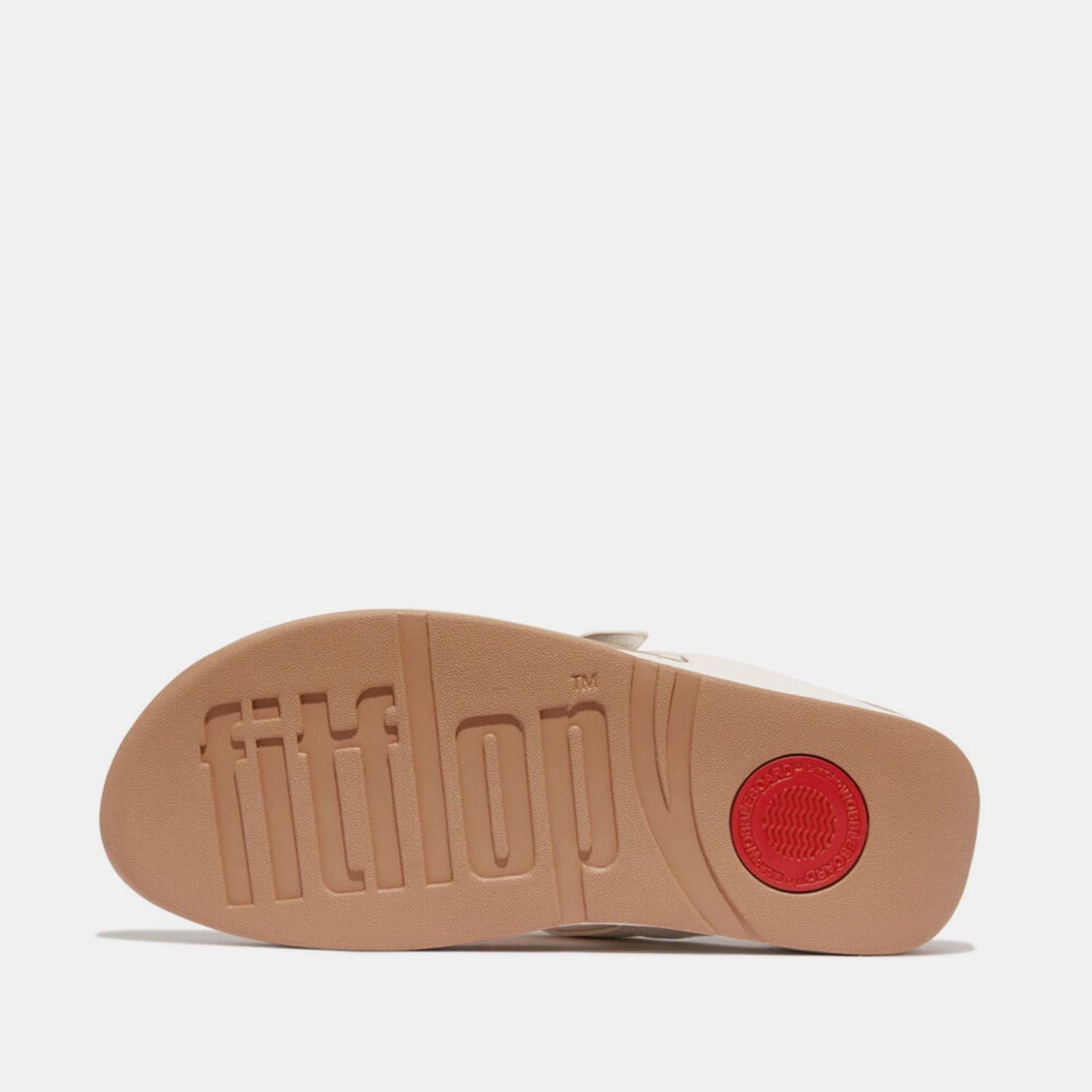 White - Fitflop - Lulu Folded-Knot Leather Toe-Post Sandals - 4