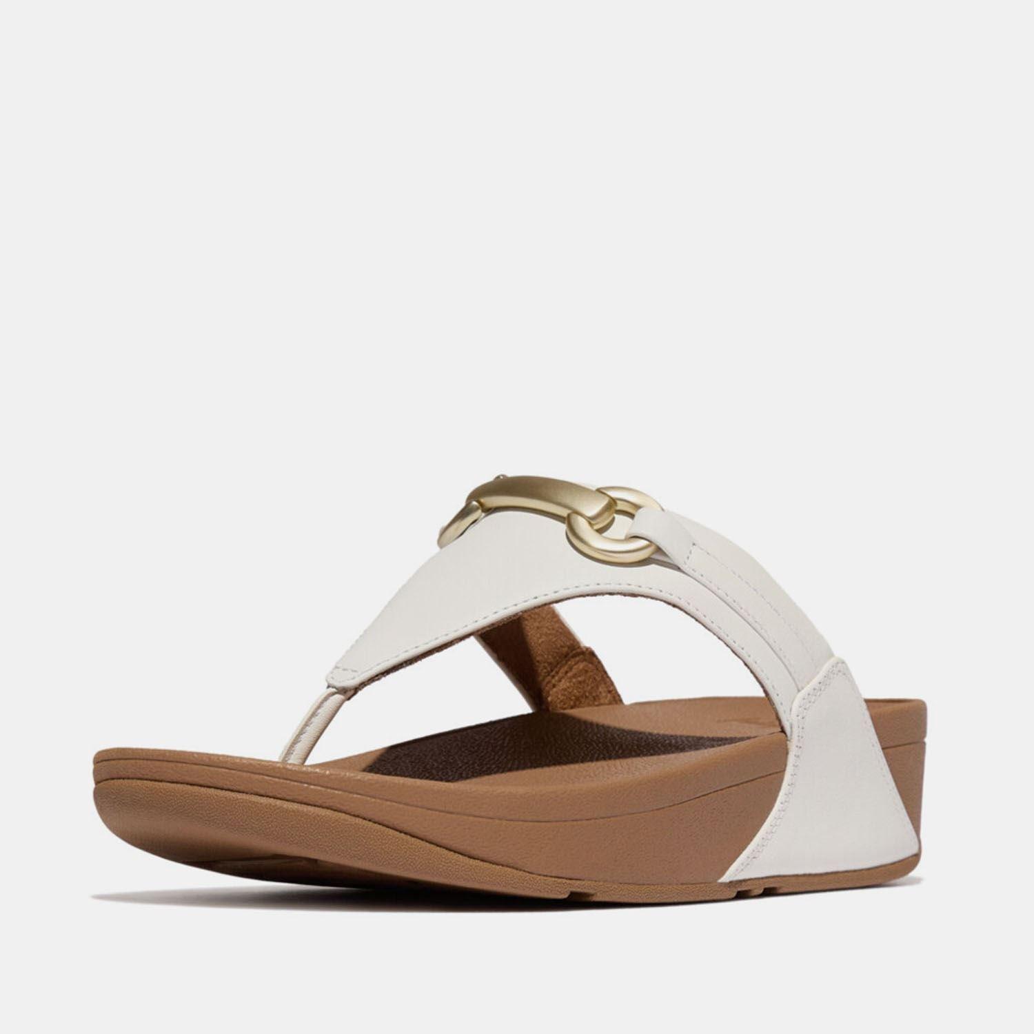 White - Fitflop - Lulu Chunky-Snaffle Leather Toe-Post Sandals - 2