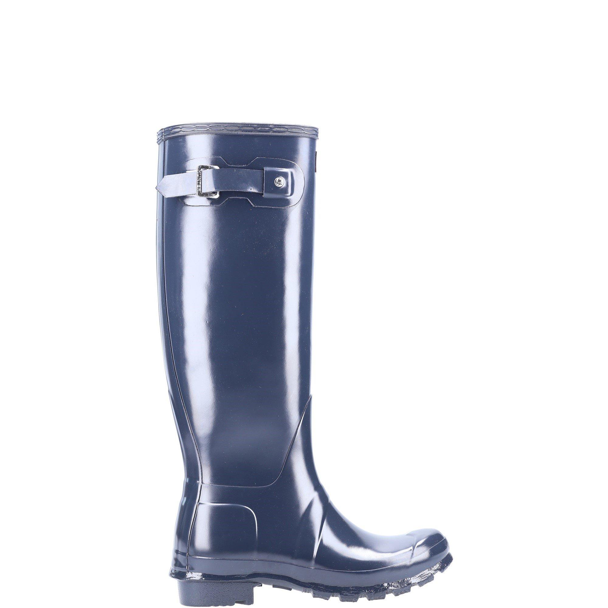 Navy - Hunter - Original Tall Gloss Wellington Boots - 1