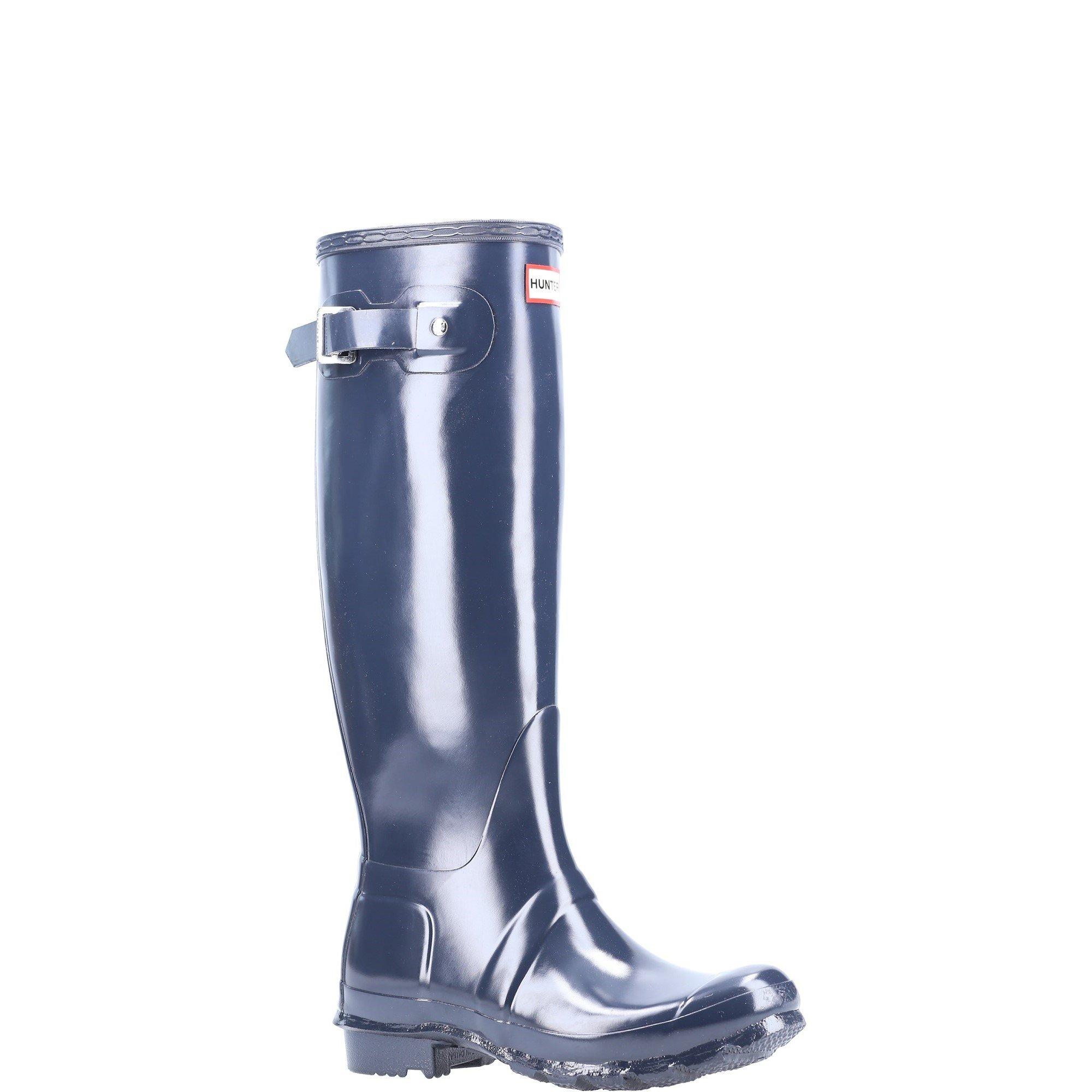 Navy - Hunter - Original Tall Gloss Wellington Boots - 2