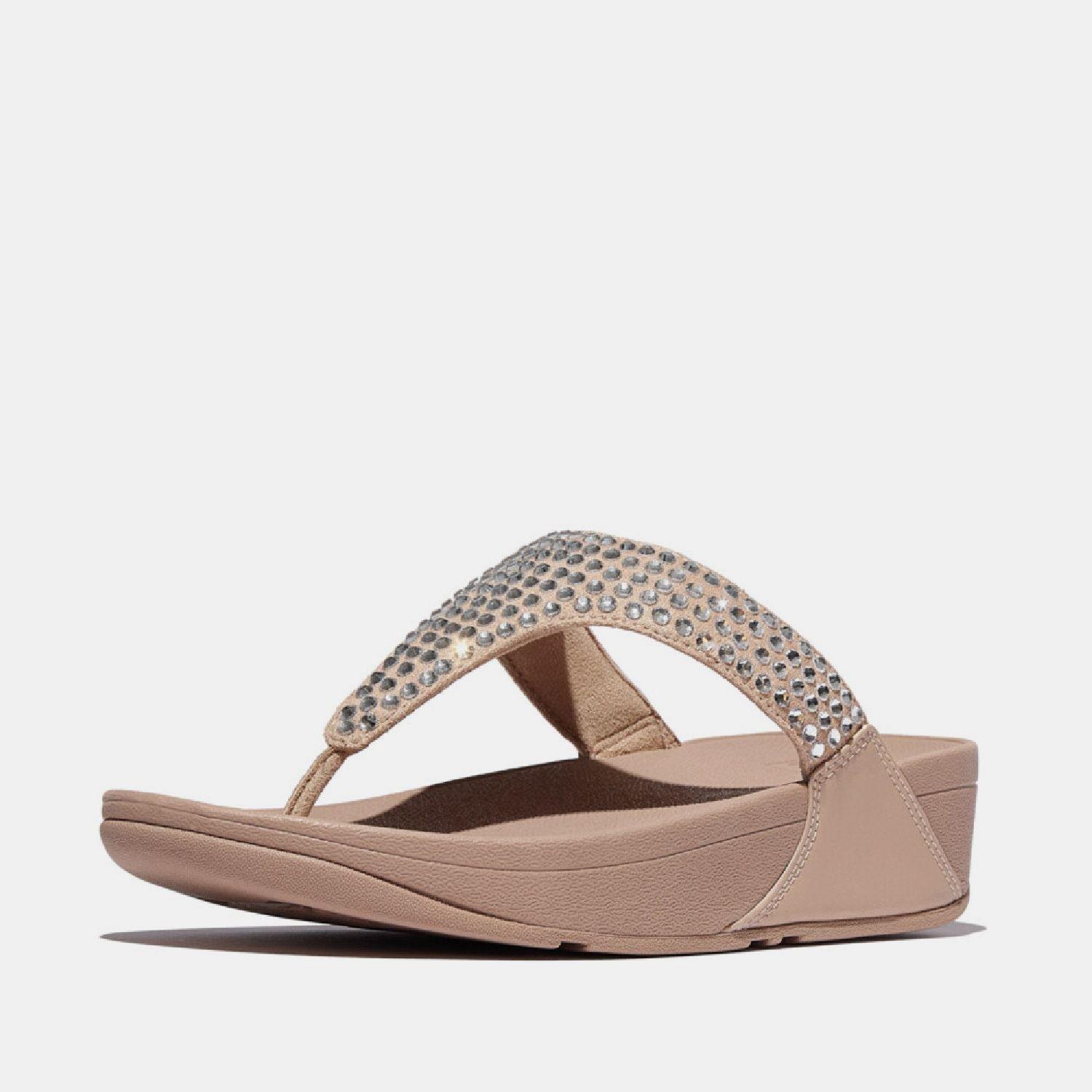 Beige - FitFlop - Lulu Maxi-Crystal Toe-Post Sandals - 2