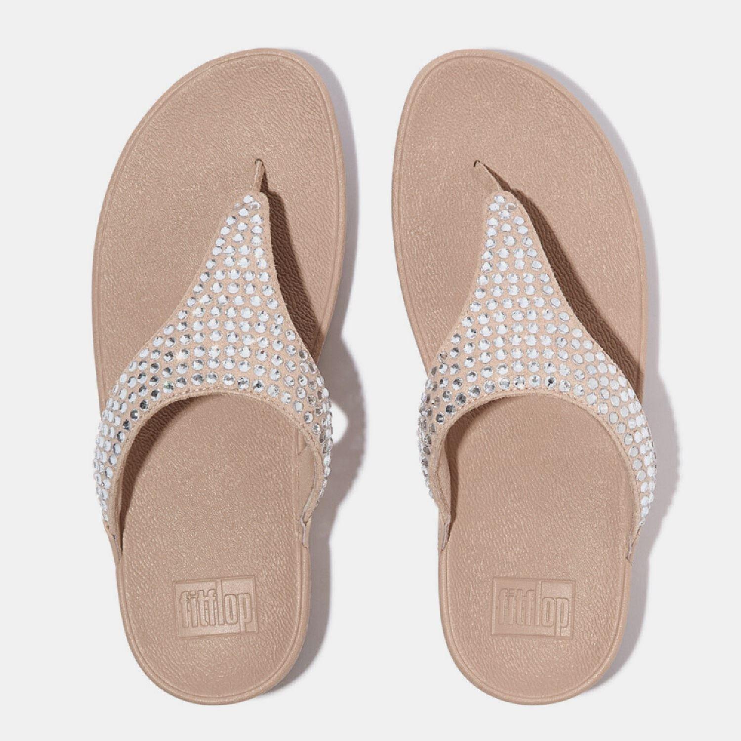 Beige - FitFlop - Lulu Maxi-Crystal Toe-Post Sandals - 3