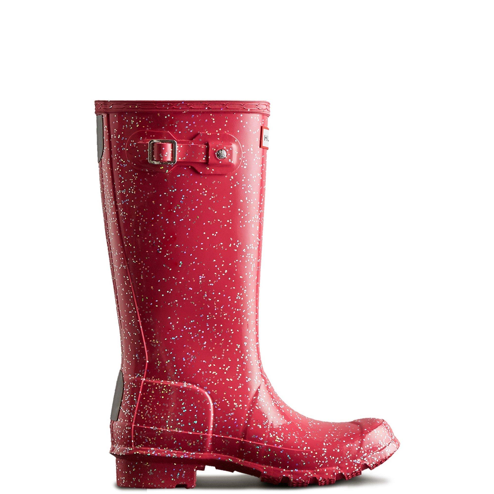 Pink - Hunter - Big Kids Giant Glitter Wellington Boots - 1