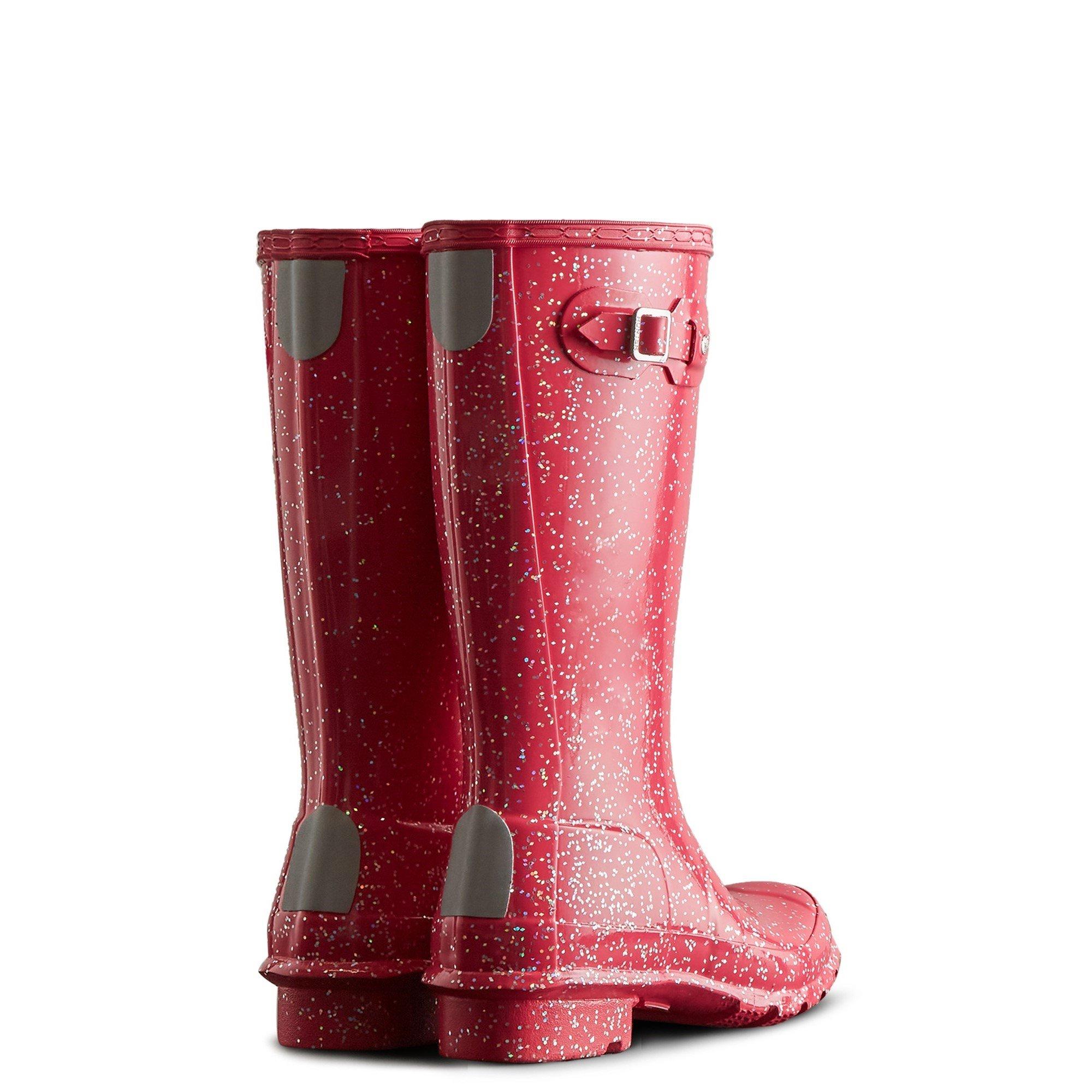 Pink - Hunter - Big Kids Giant Glitter Wellington Boots - 3