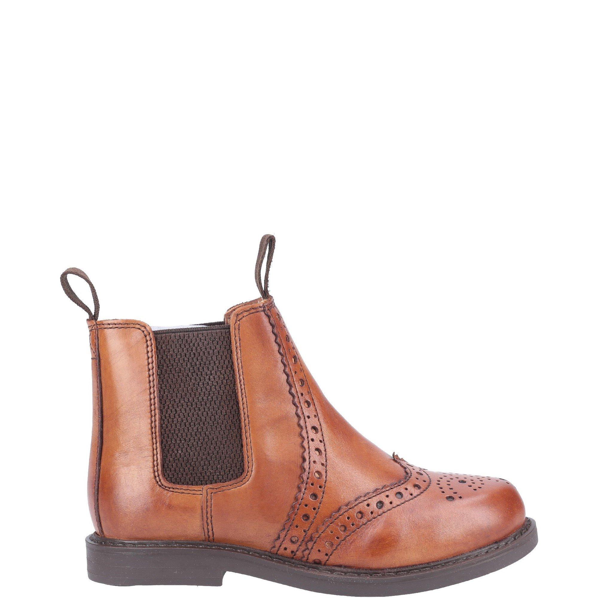 Tan - Cotswold - Nympsfield Brogue Pull On Chelsea Boots - 1