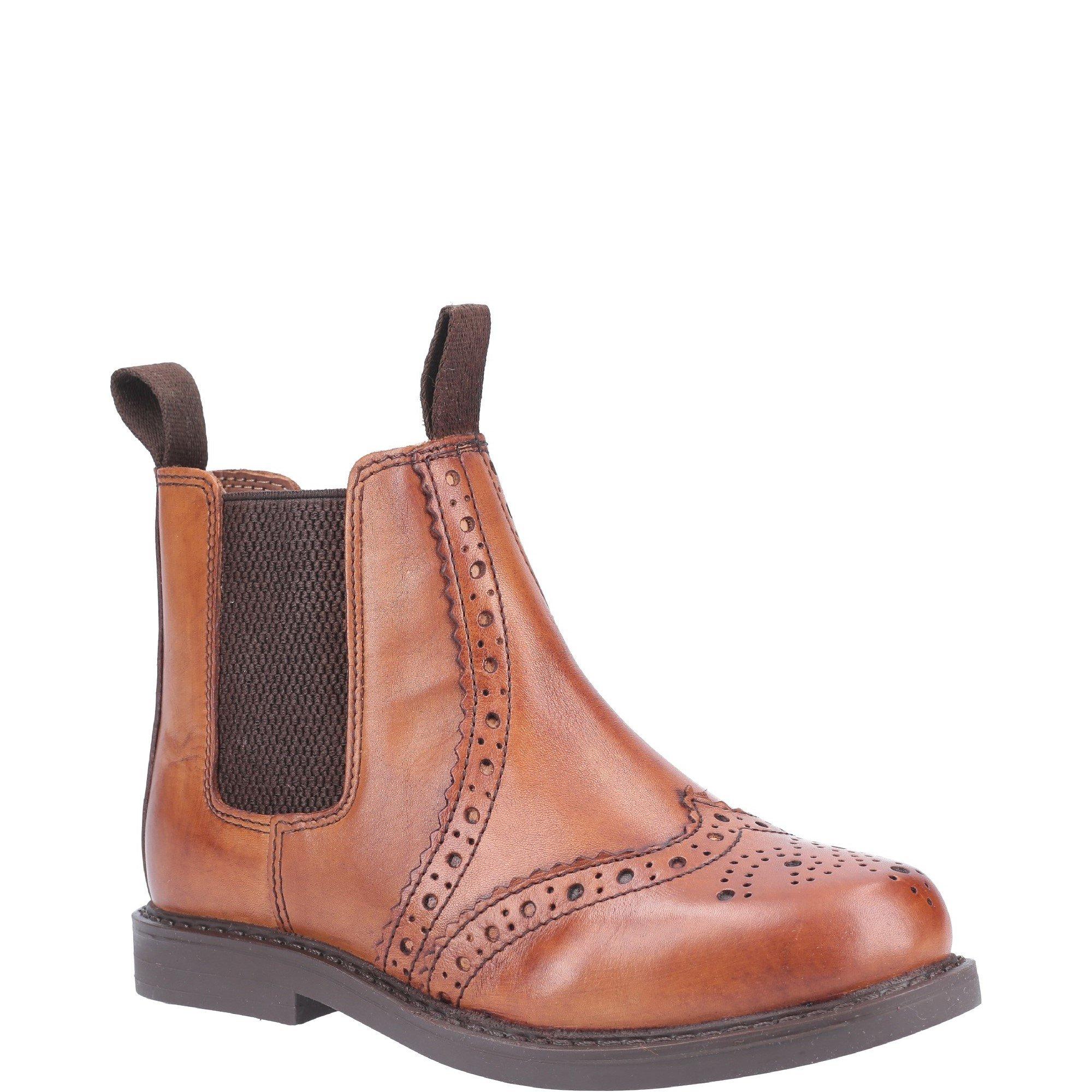 Tan - Cotswold - Nympsfield Brogue Pull On Chelsea Boots - 2