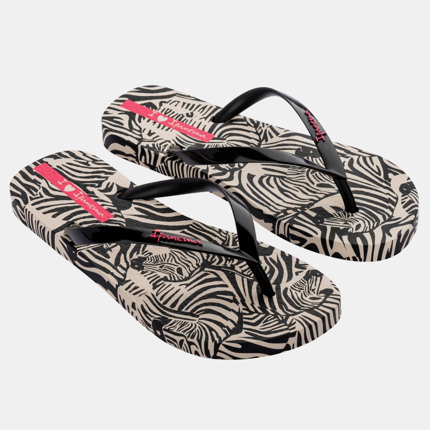 Beige Black - Ipanema - Animal Print VI Fem Flip Flops - 1
