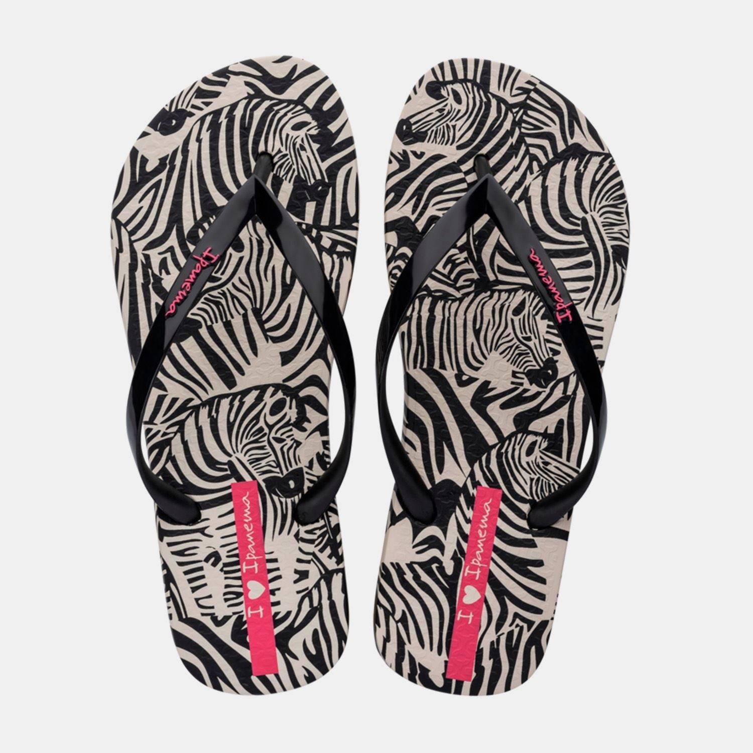 Beige Black - Ipanema - Animal Print VI Fem Flip Flops - 2