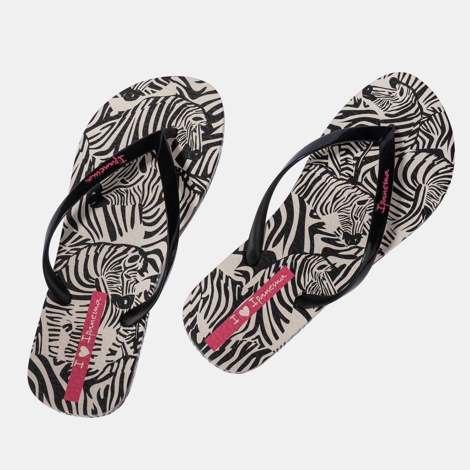 Beige Black - Ipanema - Animal Print VI Fem Flip Flops - 4