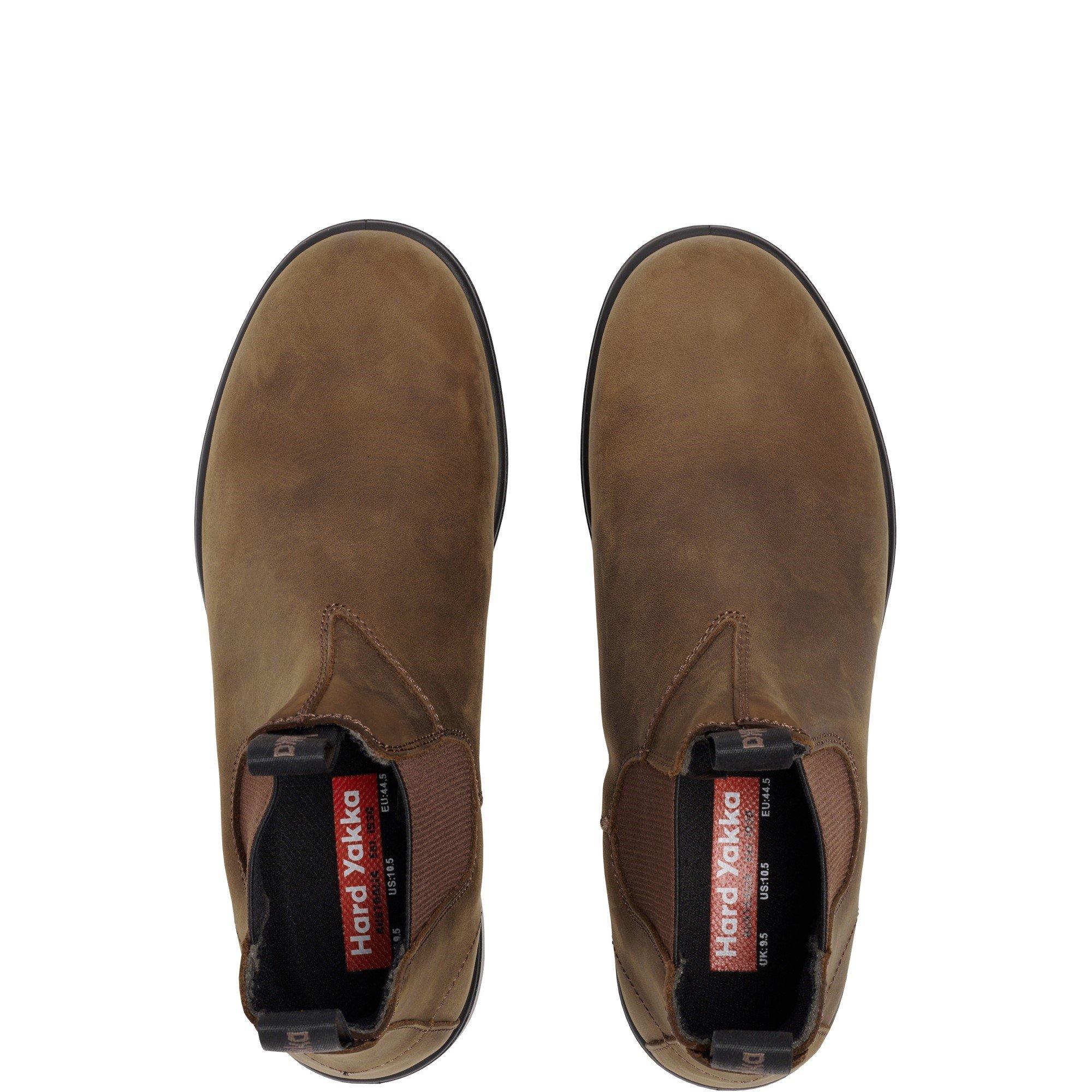 Brown - Hard Yakka - Men's Brunswick Nubuck Flat Ankle Boots - 4