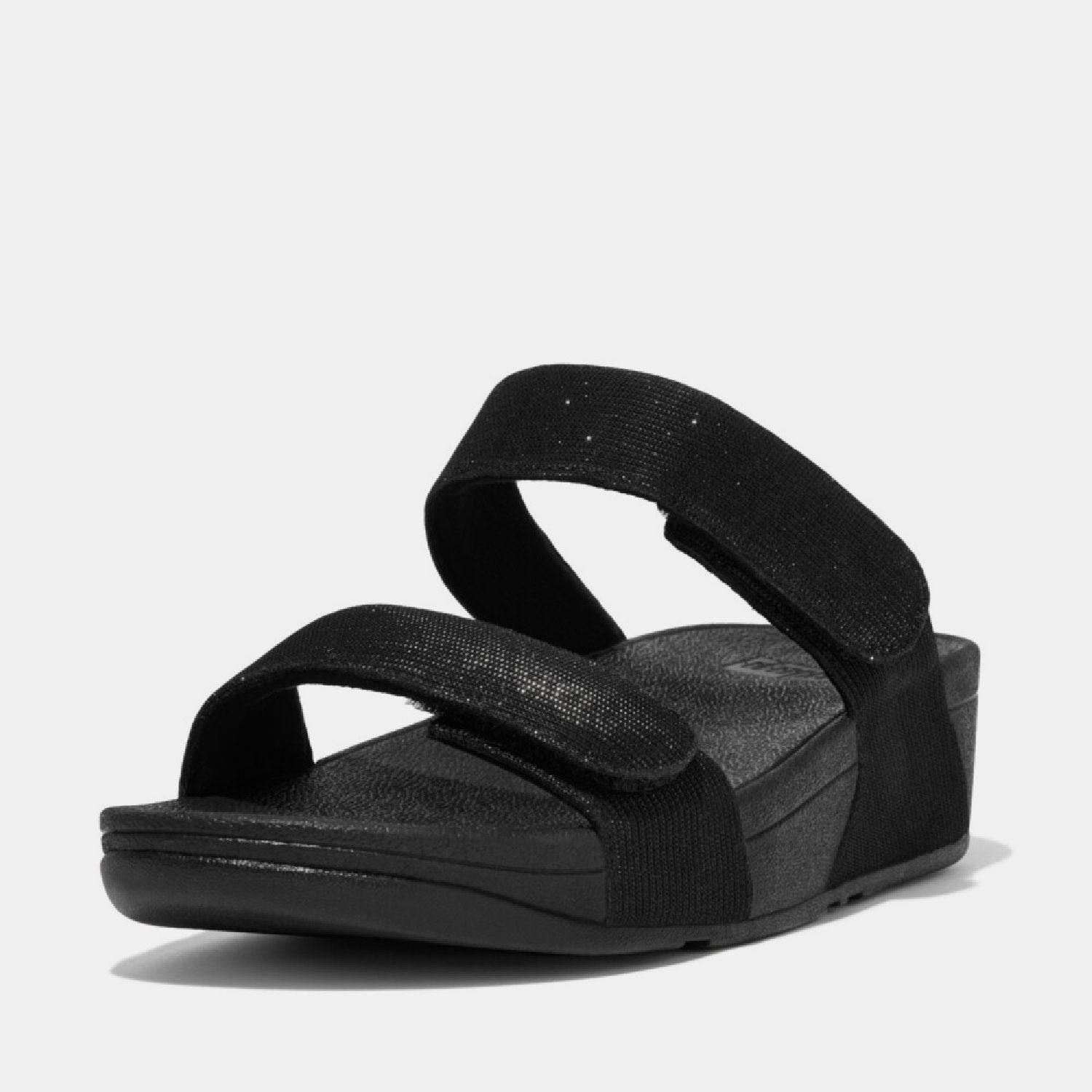 Black - FitFlop - Lulu Adjustable Shimmerlux Sliders - 2