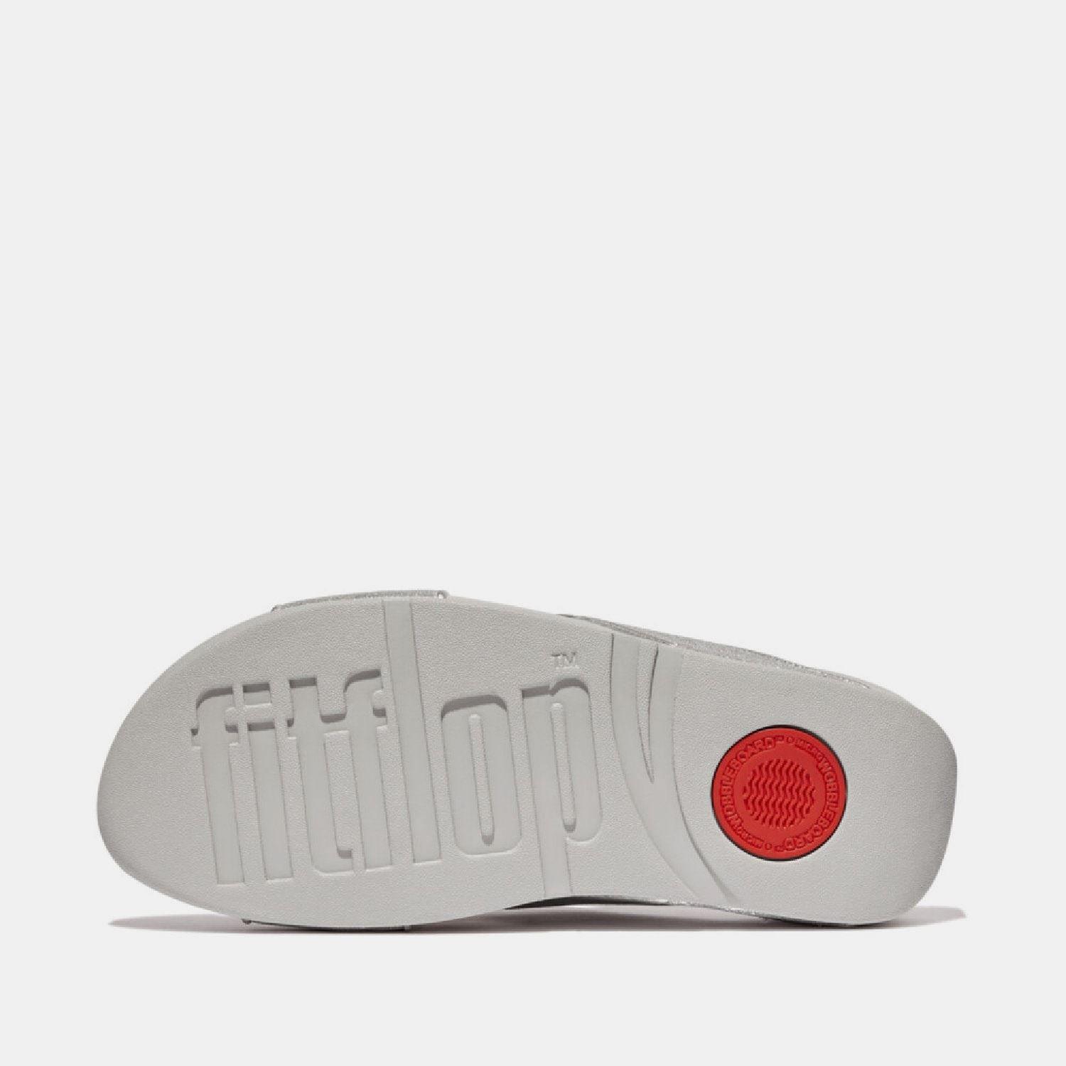 Silver - FitFlop - Lulu Glitterdust Cross Sliders - 4