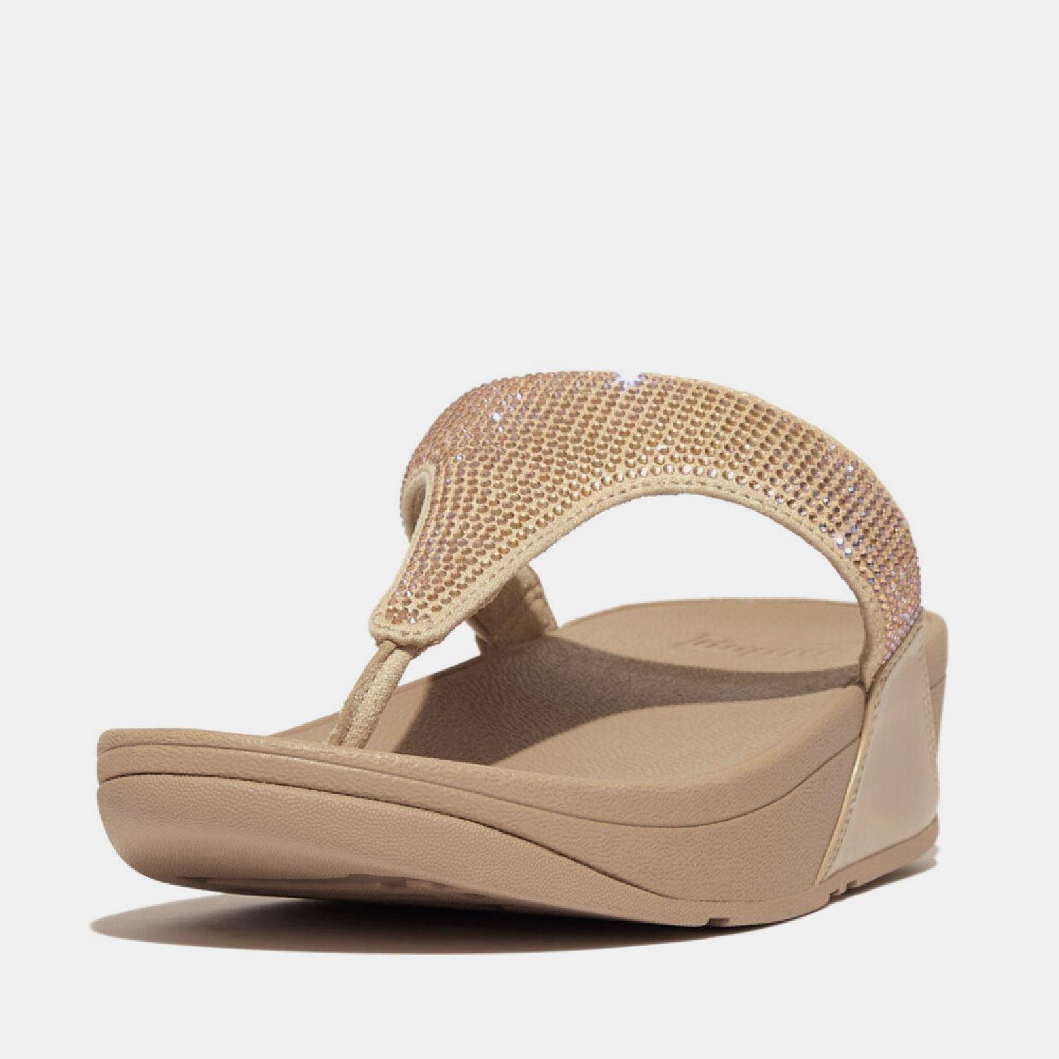 Beige - FitFlop - Lulu Crystal Toe-Post Sandals - 2