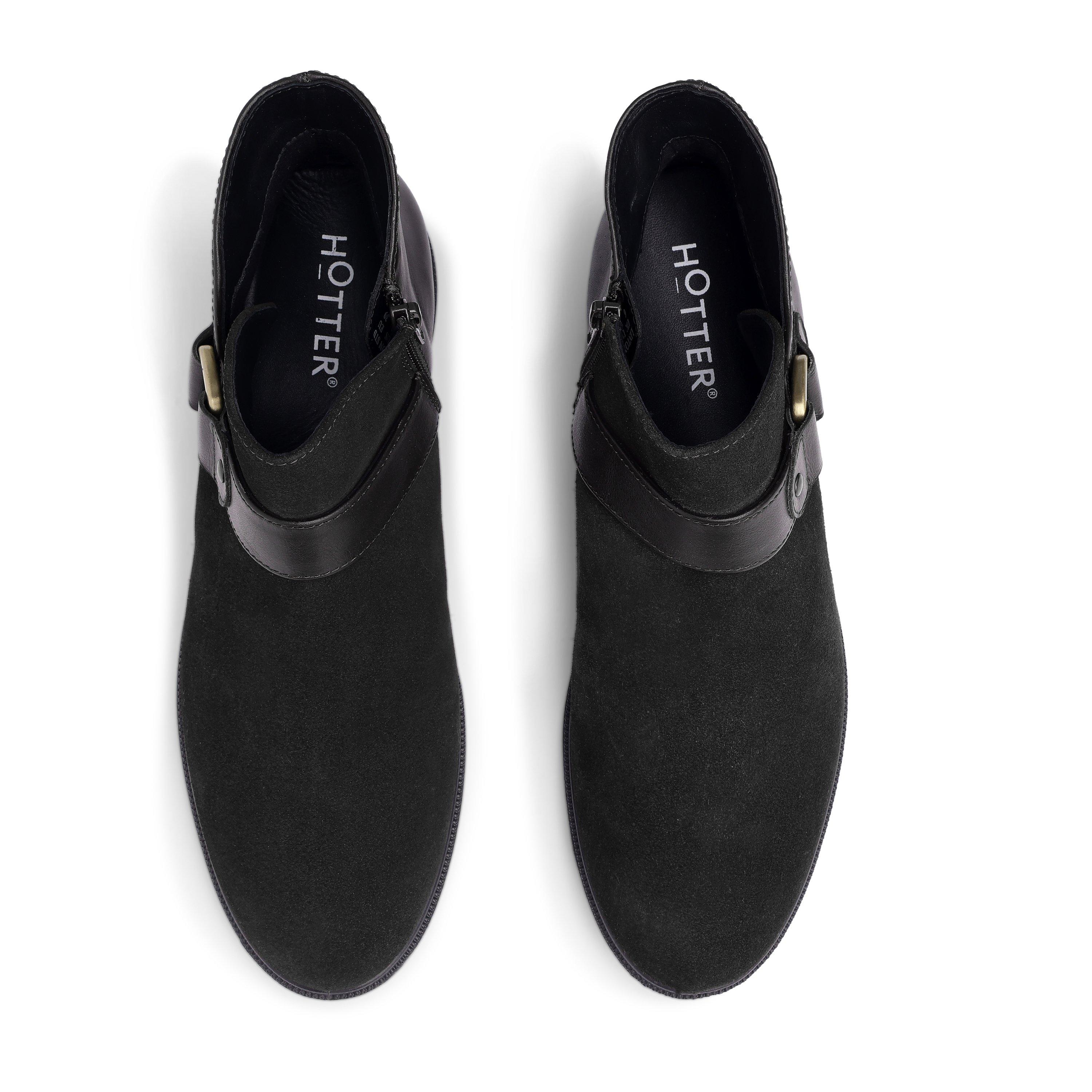Black - Hotter - Linton Wide Fit Ankle Boots - 3