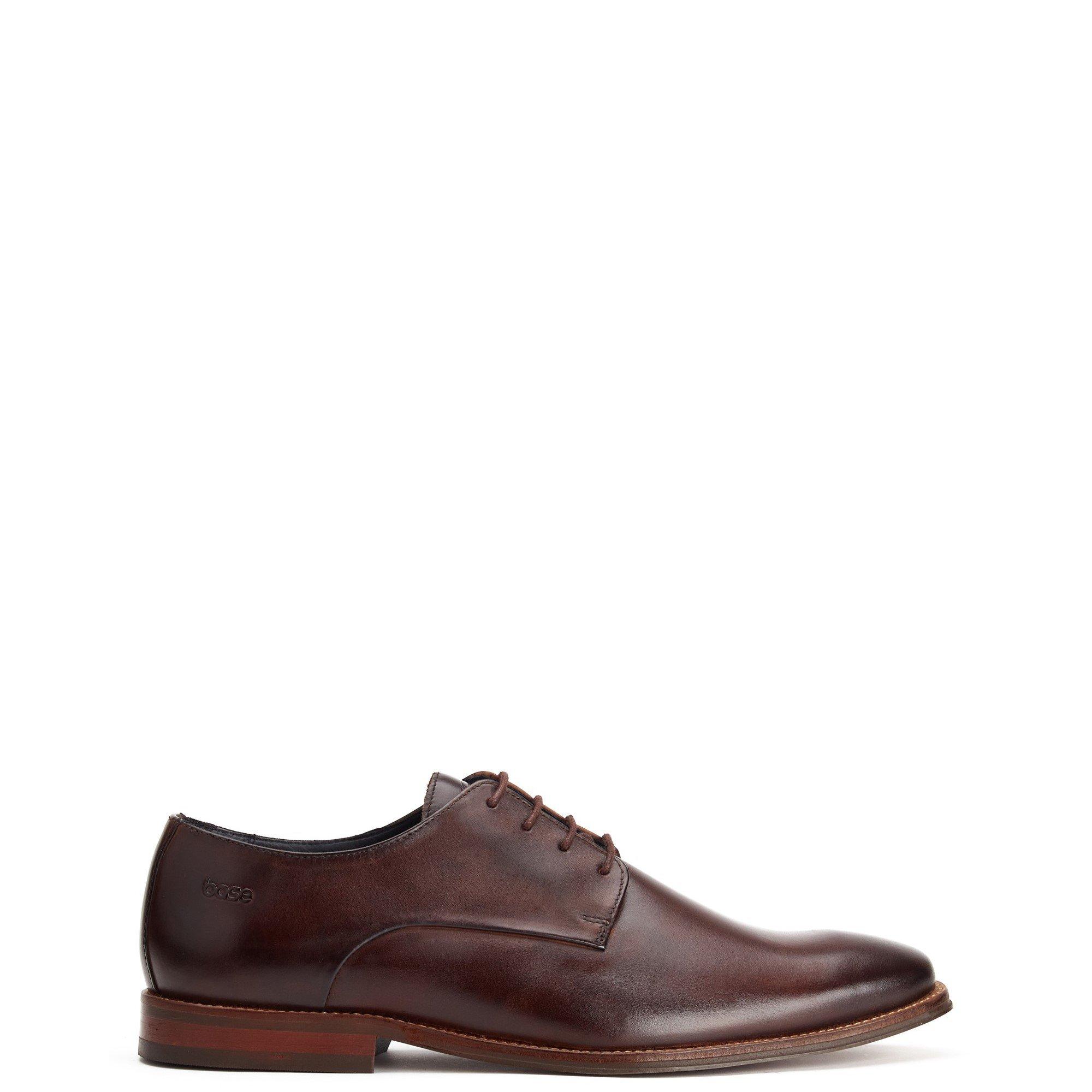 Brown - Base London - Marley Plain Toe Derby Shoe - 1