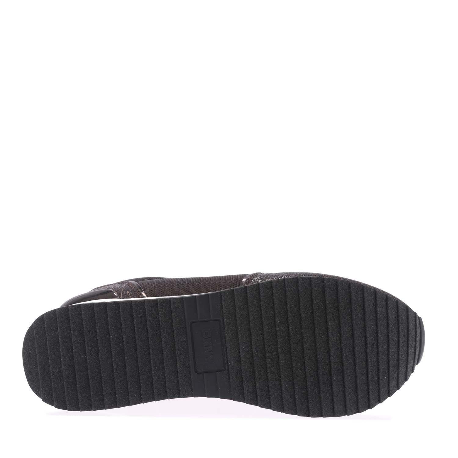 Brown - DKNY - Davie Lace Up Wedge Trainers - 4