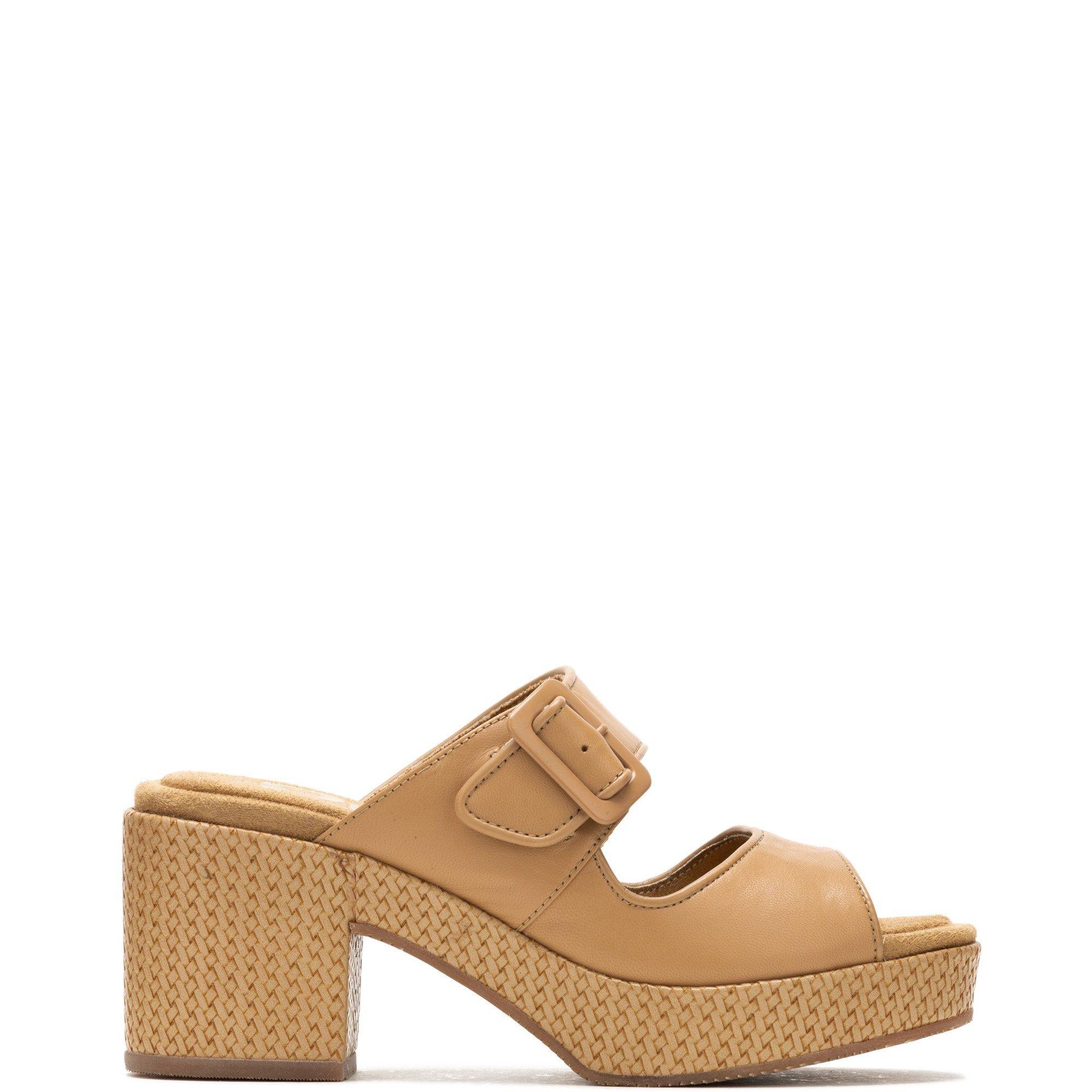 Tan - Hush Puppies - Poppy Buckle Slide - 1