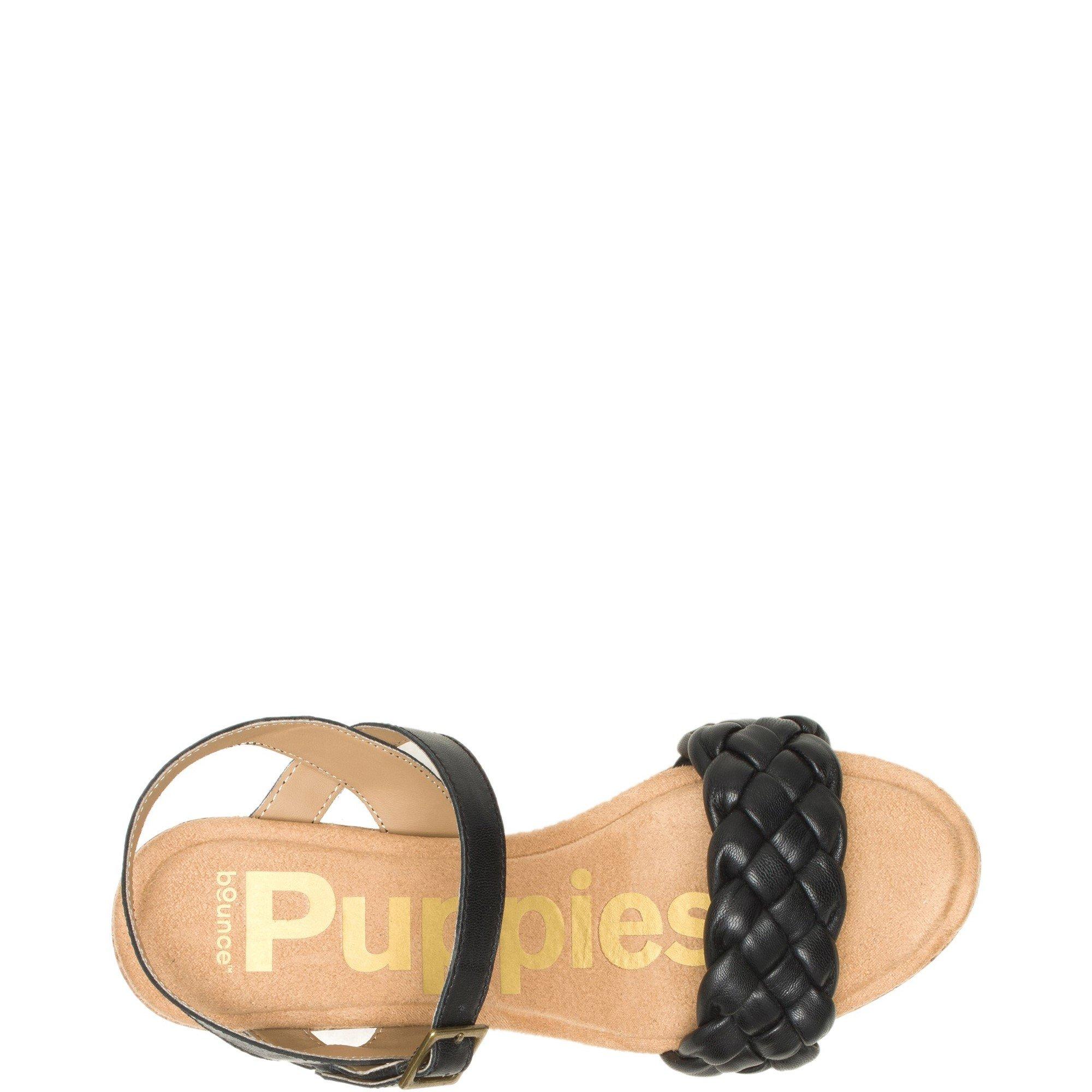 Black - Hush Puppies - Poppy Quarter Strap Sandal - 4