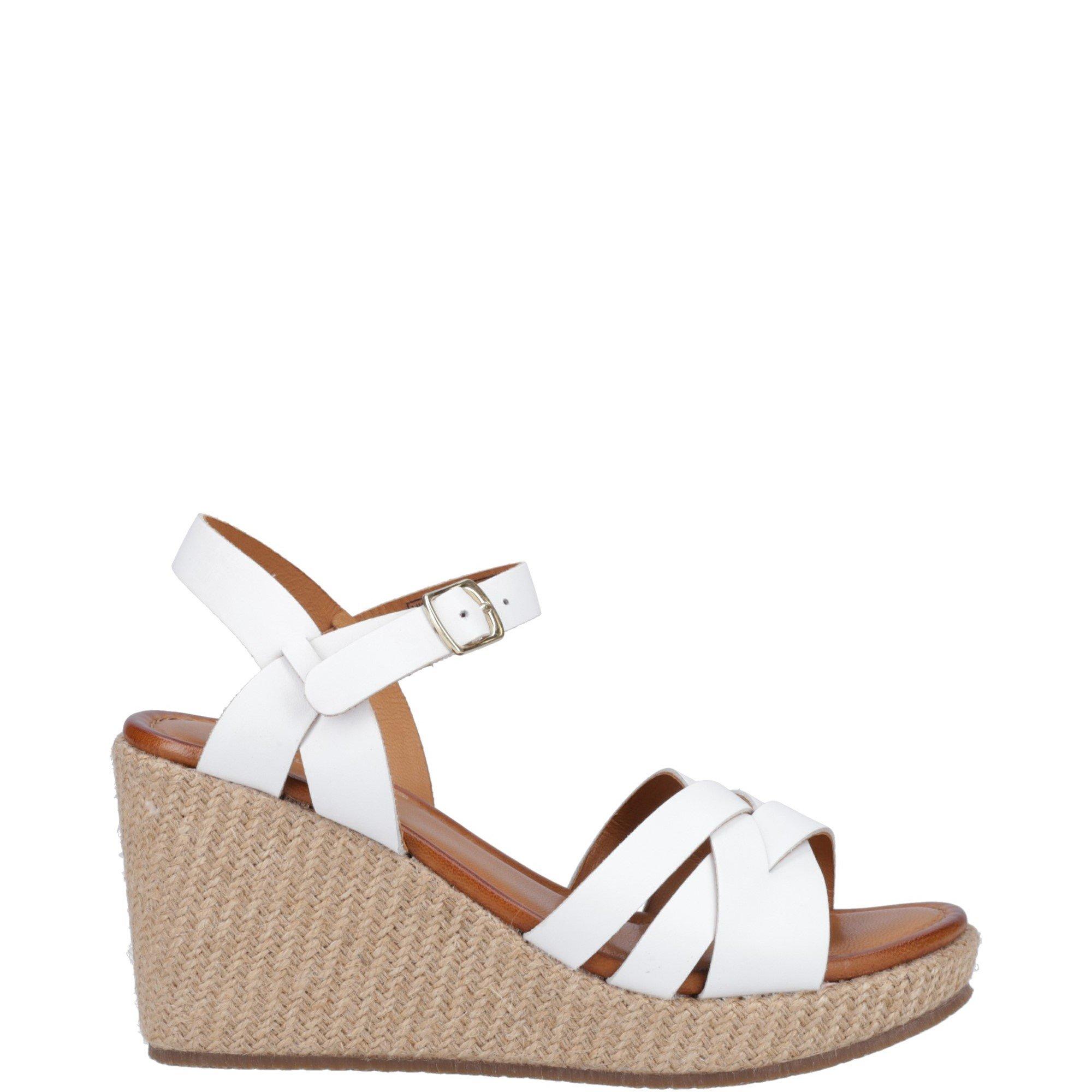 White - Hush Puppies - Phoebe Wedge Sandal - 1