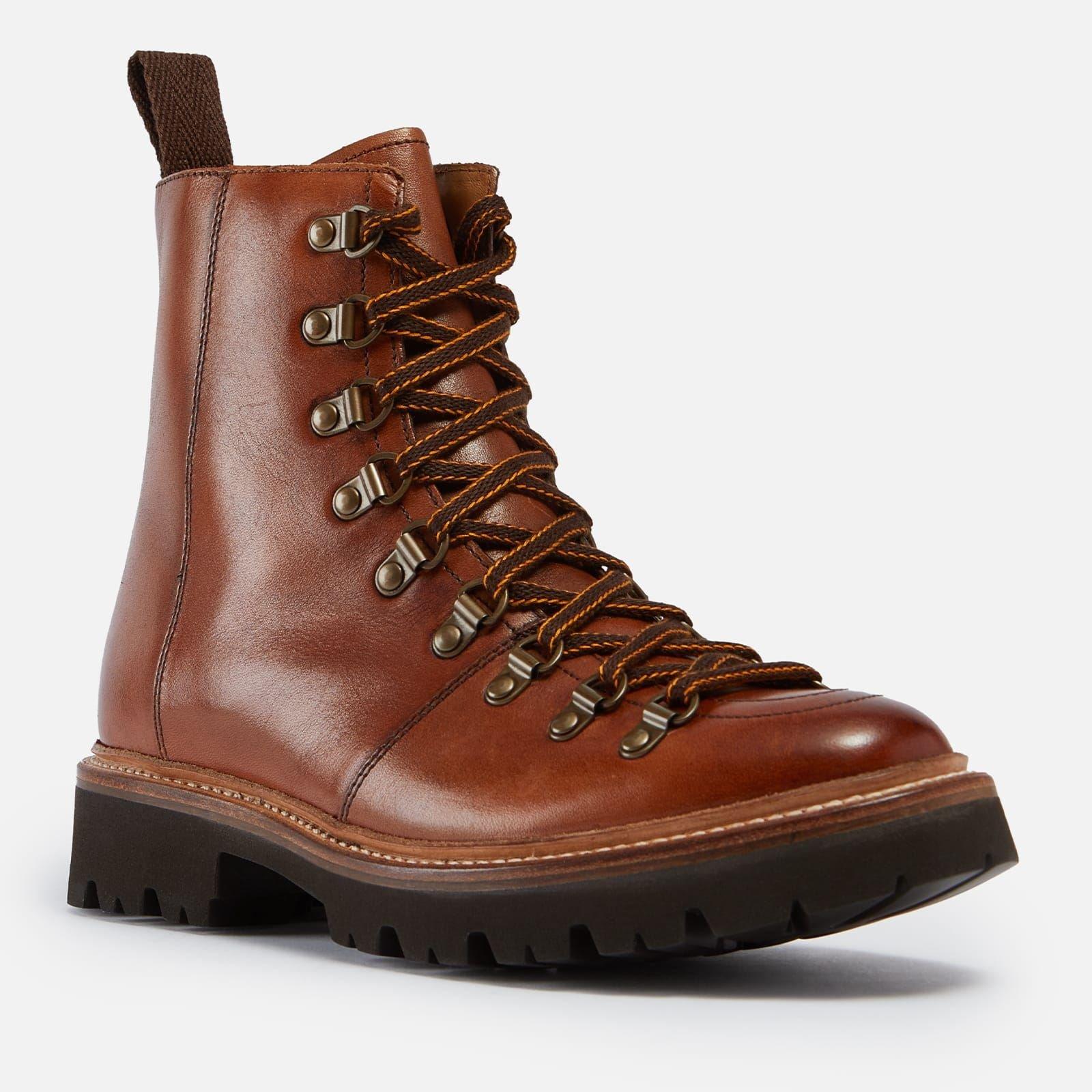 Tan - Grenson - Nanette Hand Painted Leather Hiking Style Boots - 2