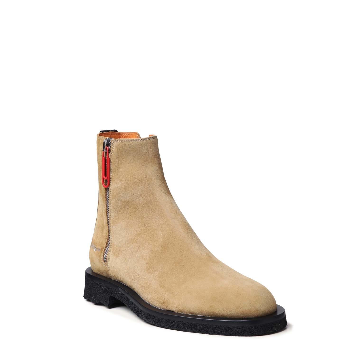White - Off White - Suede Spongesole Ankle Boots - 2