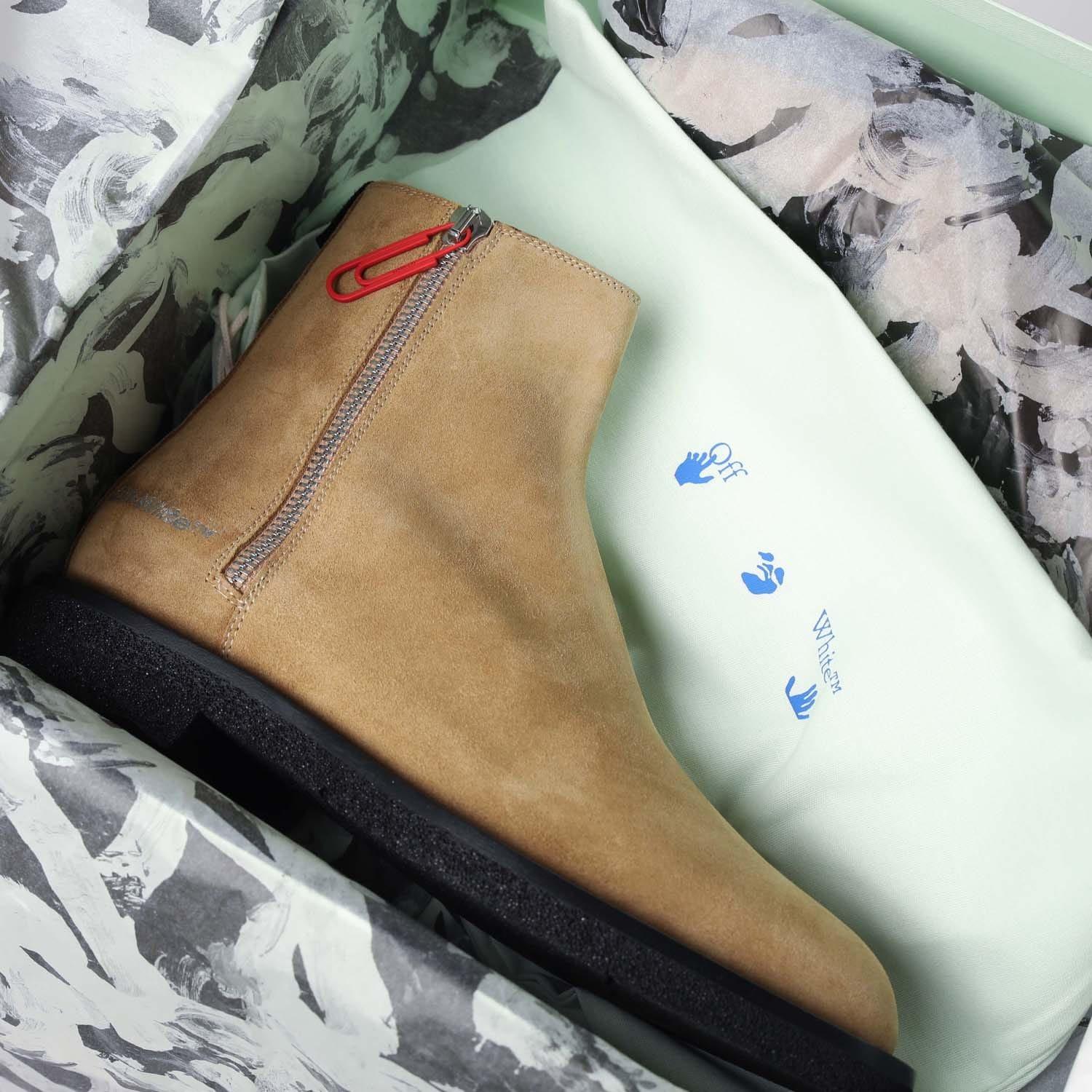 White - Off White - Suede Spongesole Ankle Boots - 7