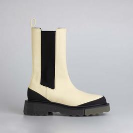 Off White Calf Sponge Chelsea Boots