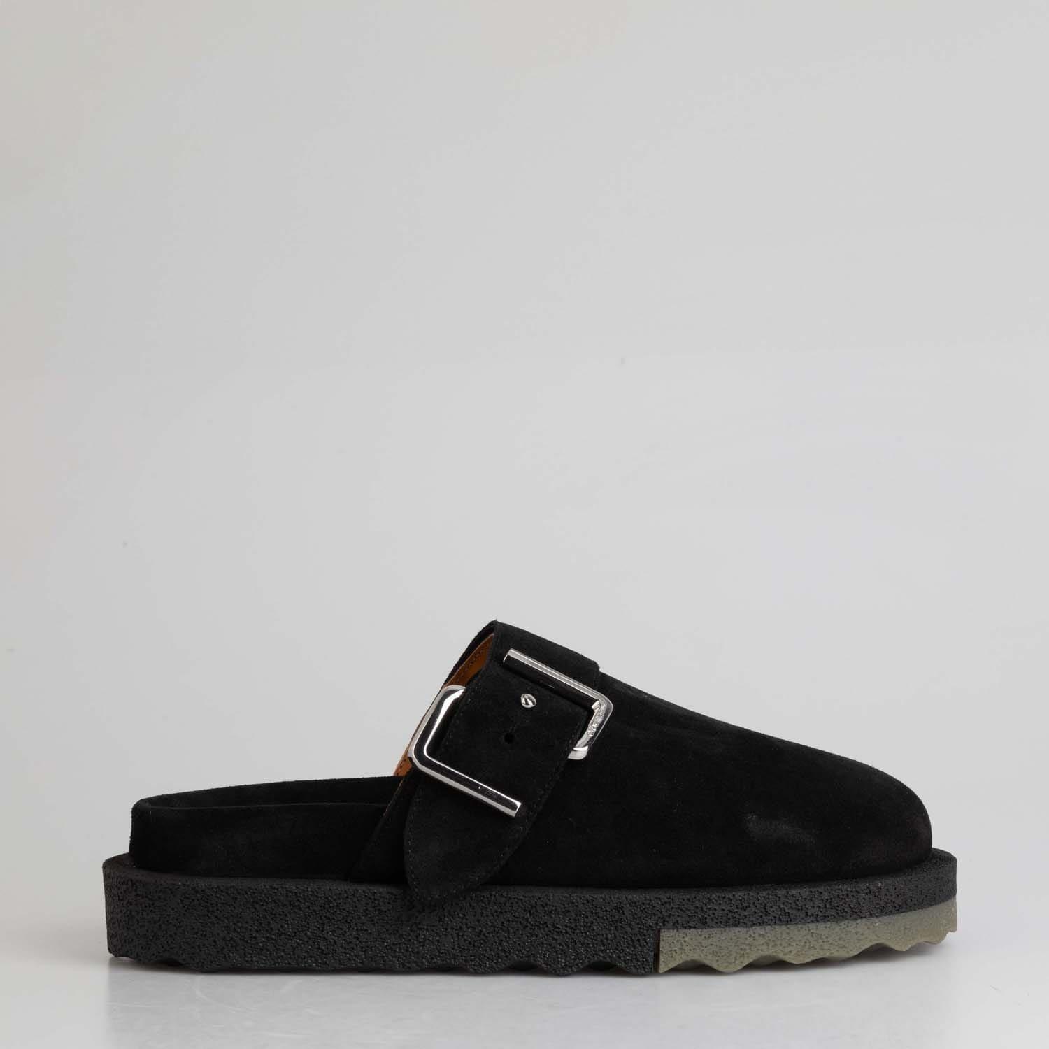 Black Green - Off White - Suede Spongesole Clogs - 1